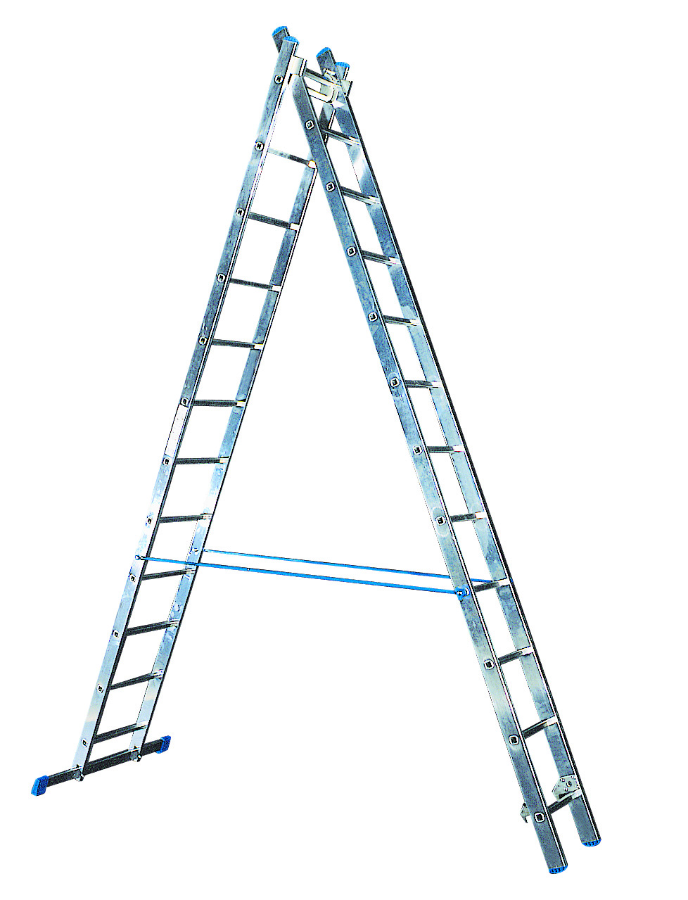 Schiebeleiter 2x10 Stufen Länge 4,5m 273x41cm ALU SZAGATO Schiebeleiter 2 teilig Stufenschiebeleiter Schiebeleiter Alu-Schiebeleiter Mekrzweckleiter