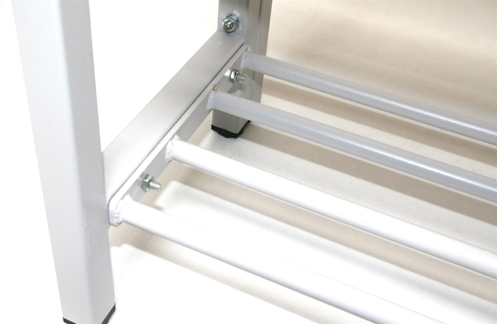 Garderobenbank mit Haken 1-seitig mit Schuhrost HxBxT 170x200x30cm Marke SZAGATO | Umkleidebank Umkleide Sitzbank Garderobe mit Sitzbank für Schulen