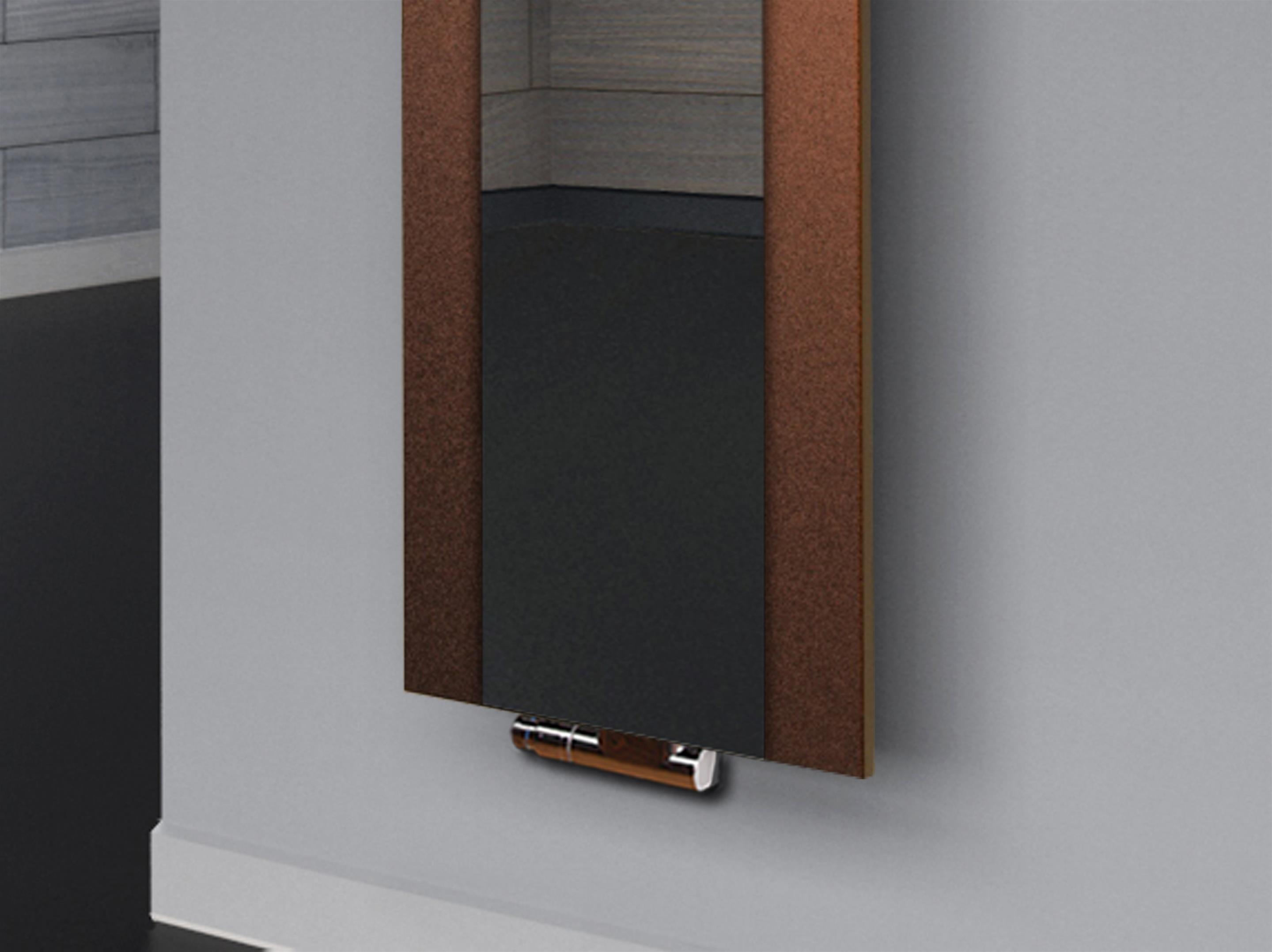 BADHEIZKÖRPER mit Spiegel Design Singapur 3 180x47cm 1118 Watt braun  (+2 Halter 15mm) SZAGATO Designheizkörper mit Mittelanschluss Handtuchwärmer