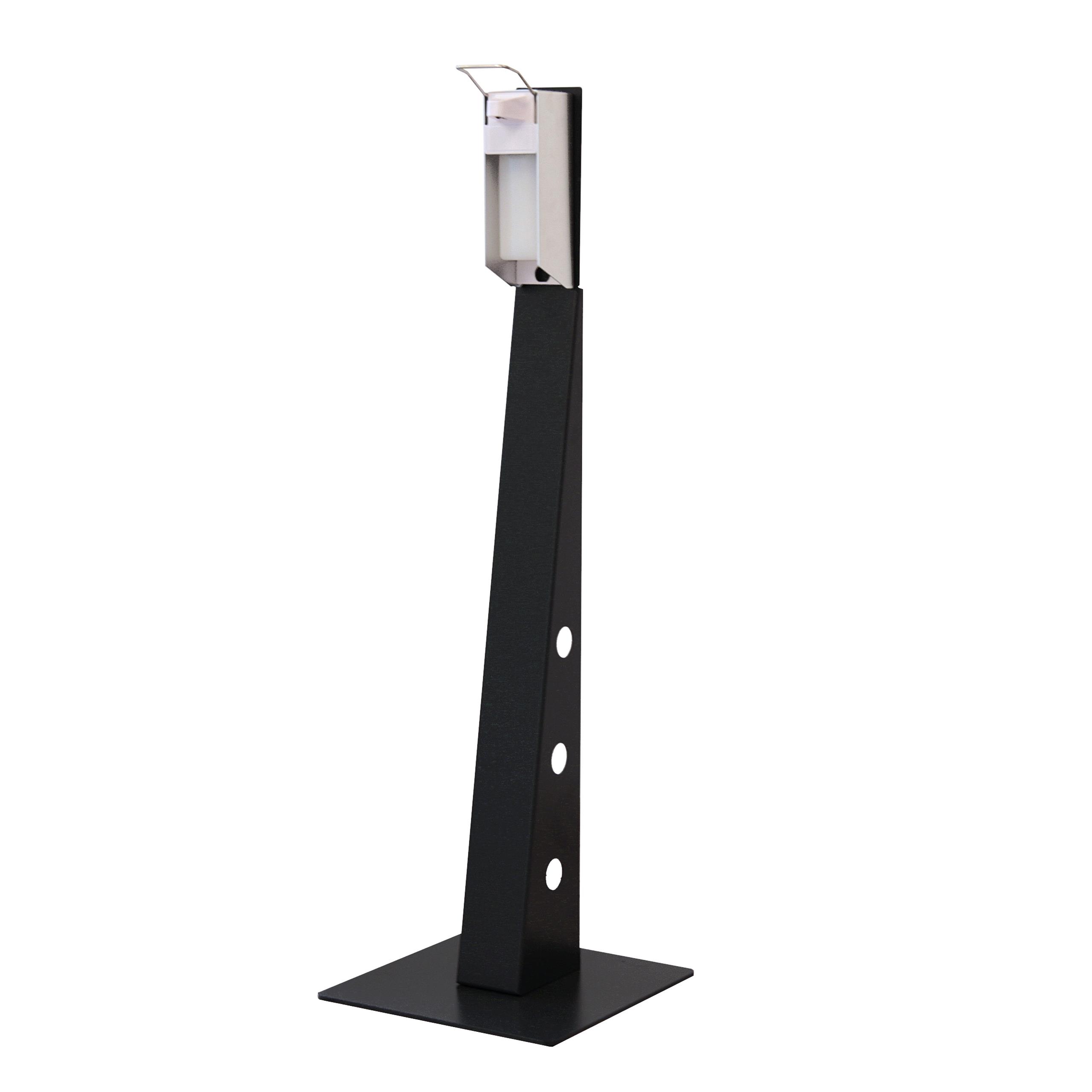 Desinfektionsmittelspender Pyramide HxBxT 118x36x36cm schwarz 1  + Spender Szagato Desinfektionsspender Desinfektionssäule Handdesinfektionsspender