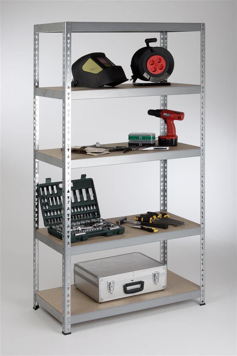 Steckregal 175 kg Profi II 180x90x30 verzinkt SZAGATO Metallregal Fachbodenregal Lagerregal Metall Fachboden Regal System Schwerlastregal Regalsystem