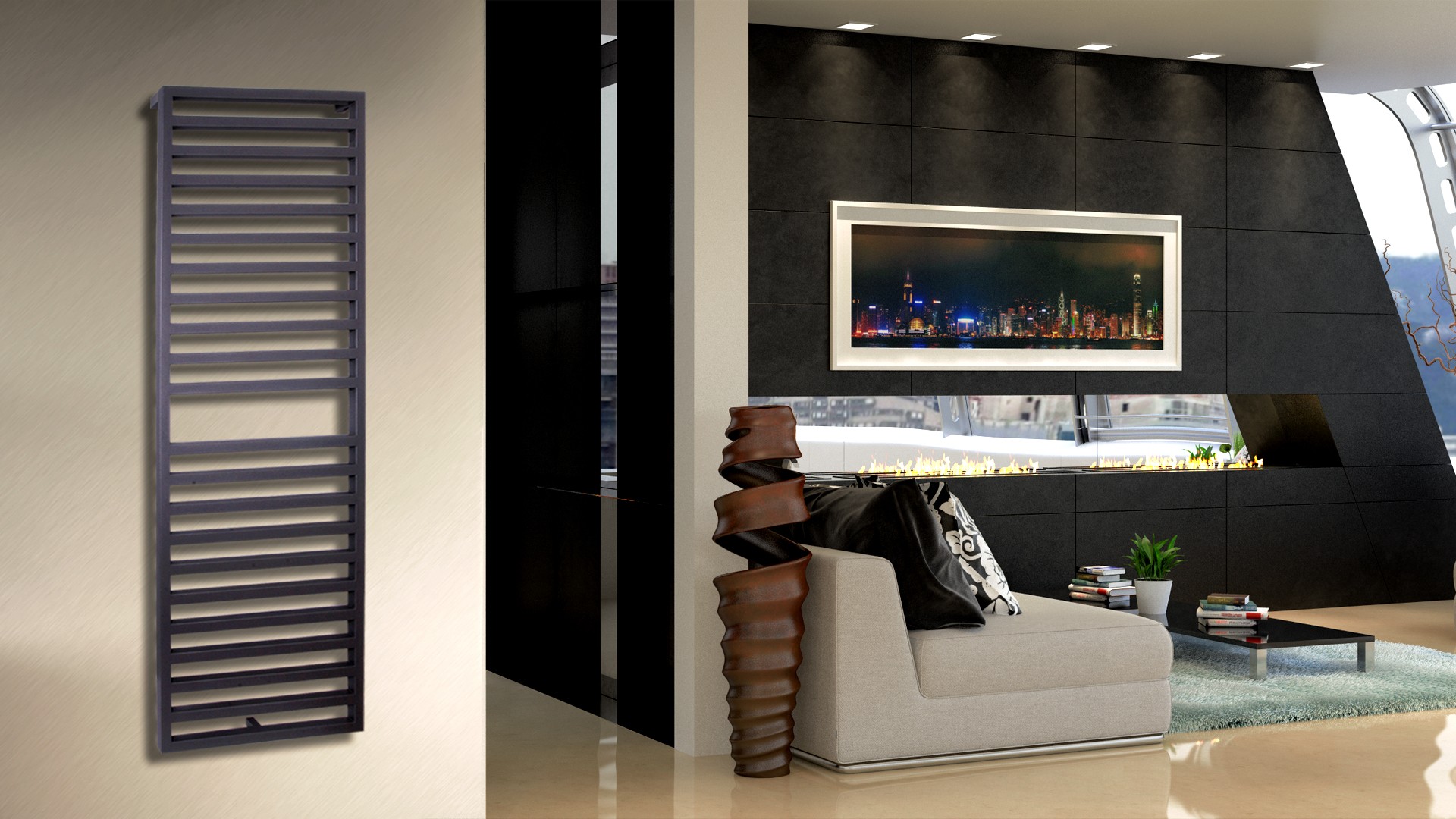 BADHEIZKÖRPER Design Square 3 179x60cm 1002 Watt anthrazit moonstone SZAGATO Designheizkörper Handtuchheizkörper mit Mittelanschluss Handtuchwärmer