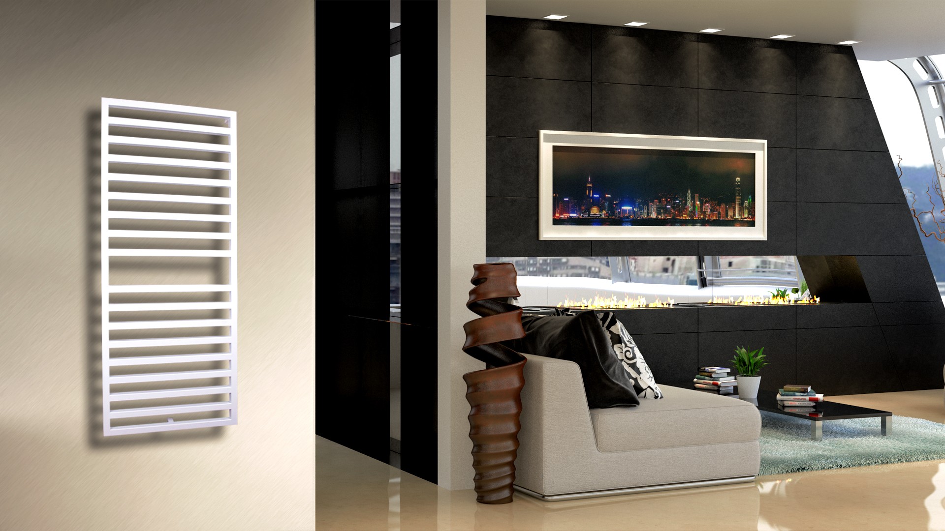 BADHEIZKÖRPER Design Square 2 147x60cm 810 Watt weiß SZAGATO Designheizkörper Handtuchheizkörper mit Mittelanschluss Handtuchwärmer