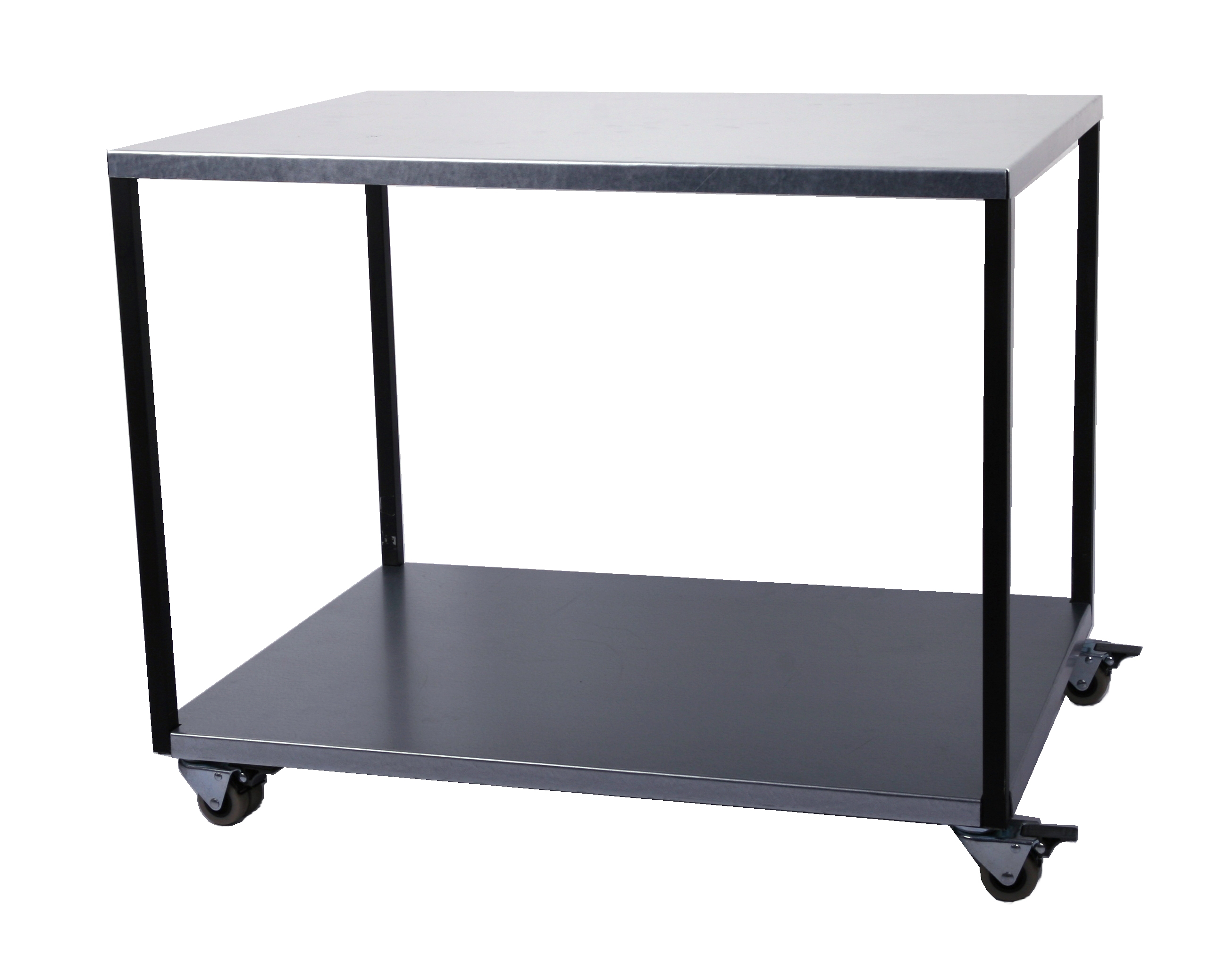 Rollwagen Packtisch BXT: 80x60cm 2 Böden verzinkt SZAGATO Transportwagen Packtisch Rollwagen Metall Transport Rollwagen Werkstatt Paketwagen