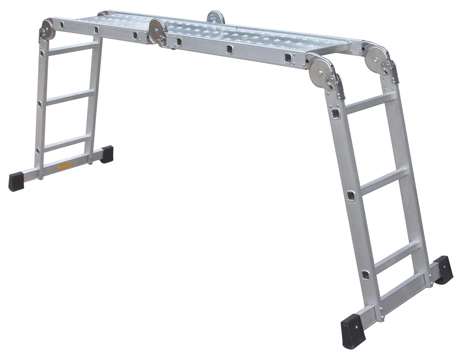 Mehrzweckleiter 4x4 Stufen 460cm mit Plattform ALU SZAGATO Arbeitsleiter ALU Multifunktions-Leiter Gelenkleiter mit Plattsform 3in1 Mehrzweckleiter