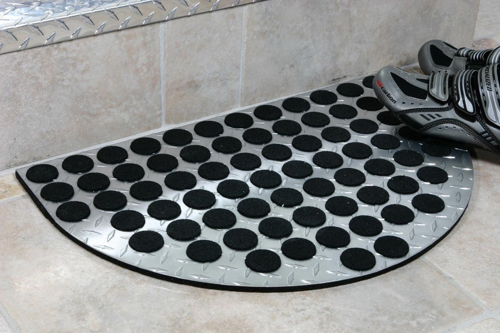 Fußmatte ALUMINIUM SZAGATO 60x40cm halbrund matt SZAGATO Made in Germany Fussmatte Alu Aluminium Fussmatte außen Schuhabstreifer Fussabtreter