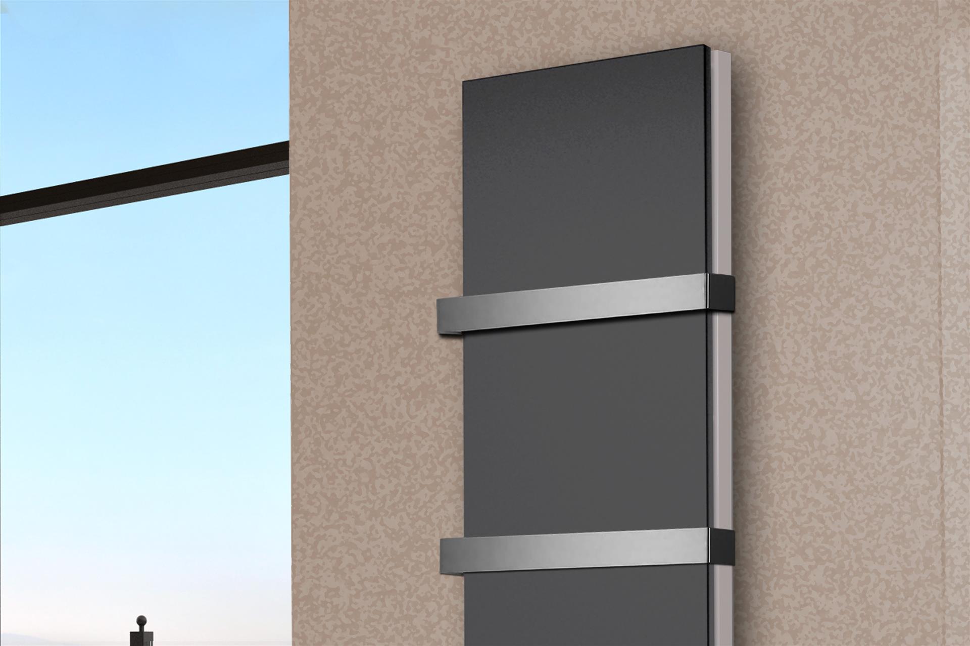 BADHEIZKÖRPER Design Mirror Steel 6 180x47cm 1964 Watt anthrazit (+2 Halter 50mm) SZAGATO Designheizkörper Handtuchheizkörper mit Mittelanschluss