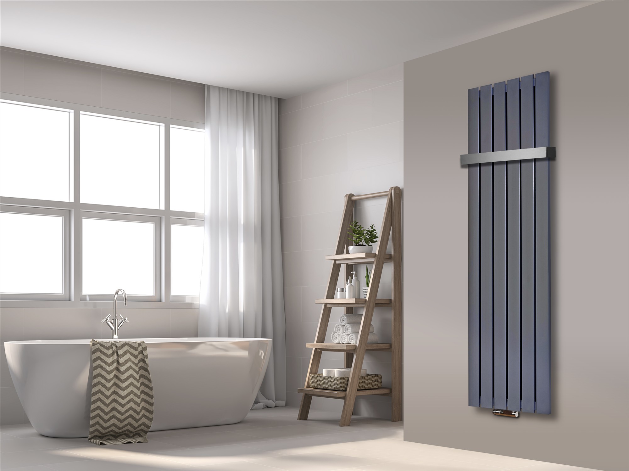 BADHEIZKÖRPER Design Peking 3 180x47cm Edelstahloptik (+1 Halter 50mm) SZAGATO Designheizkörper Handtuchheizkörper mit Mittelanschluss Handtuchwärmer