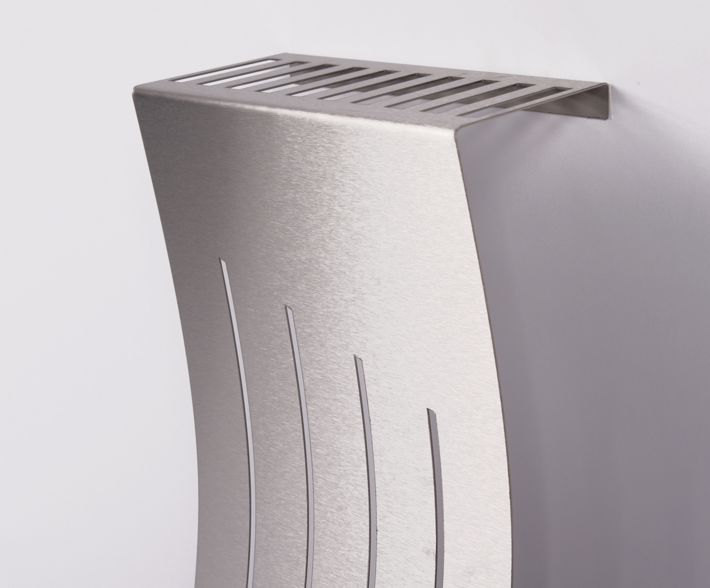 Heizkörperverkleidung 60 x 20cm Design Wave Edelstahl (SET=3 Stück) SZAGATO Heizungsverkleidung Verkleidung Heizkörper Abdeckung für Heizkörper