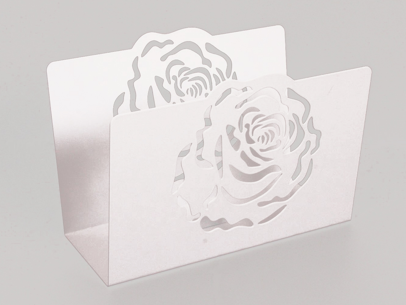 Zeitungsständer Rose 23x32x12cm weiß SZAGATO Made in Germany  Zeitschriftenständer Metall Zeitschriftenhalter Zeitungshalter modern