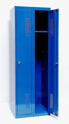 SPIND 2 Abteil 180x60cm 2 Böden Vorhängeschloss blau SZAGATO Spind Spinde Spindschrank Metallspind Schließfachspind Spinde Umkleide Umkleidespind