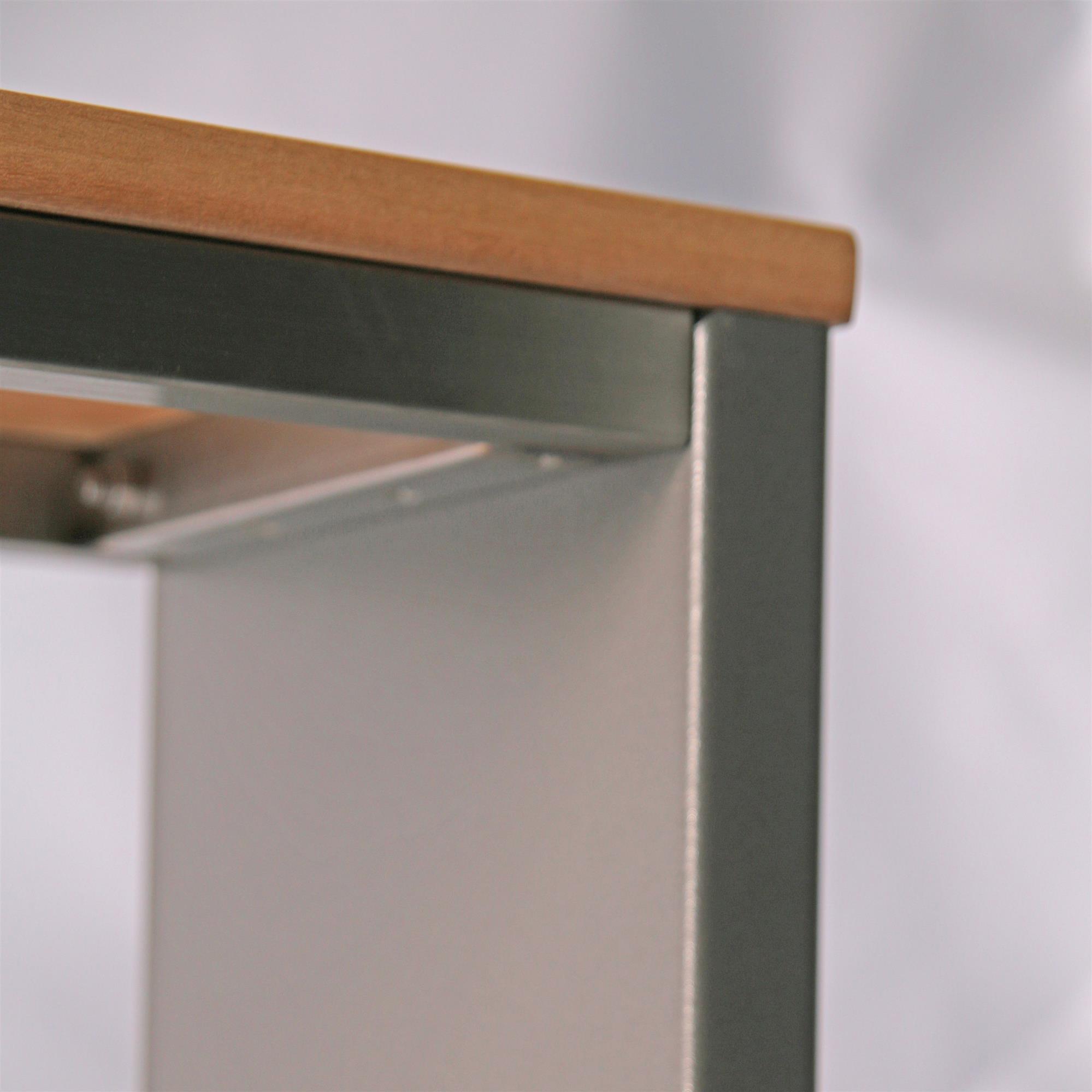 Parkbank, BxTxH: 200x30x40 cm, (D-Form) Edelstahl SZAGATO Made in Germany Sitzbank Metall Umkleidebank Parkbank wetterfest Parkbänke