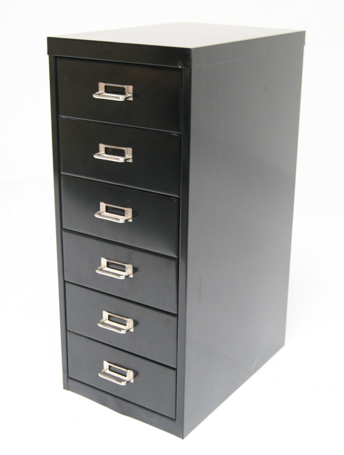 Schubladenschrank Metall 6 Schubladen HxBxT 66x28x40cm schwarz SZAGATO Schubladen-Container Büroschrank Werkzeugschrank Aufbewahrungsschrank