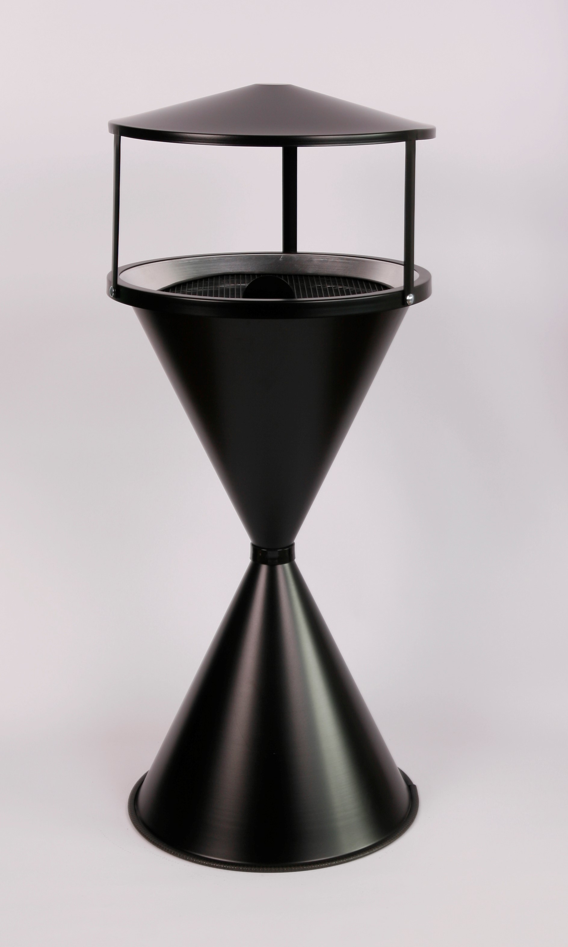 Standaschenbecher Diabola mit Dach 71x40cm schwarz SZAGATO Aschenbecher groß Stand-Aschenbecher außen Aschenbecher stehend Aschenbecher für draußen