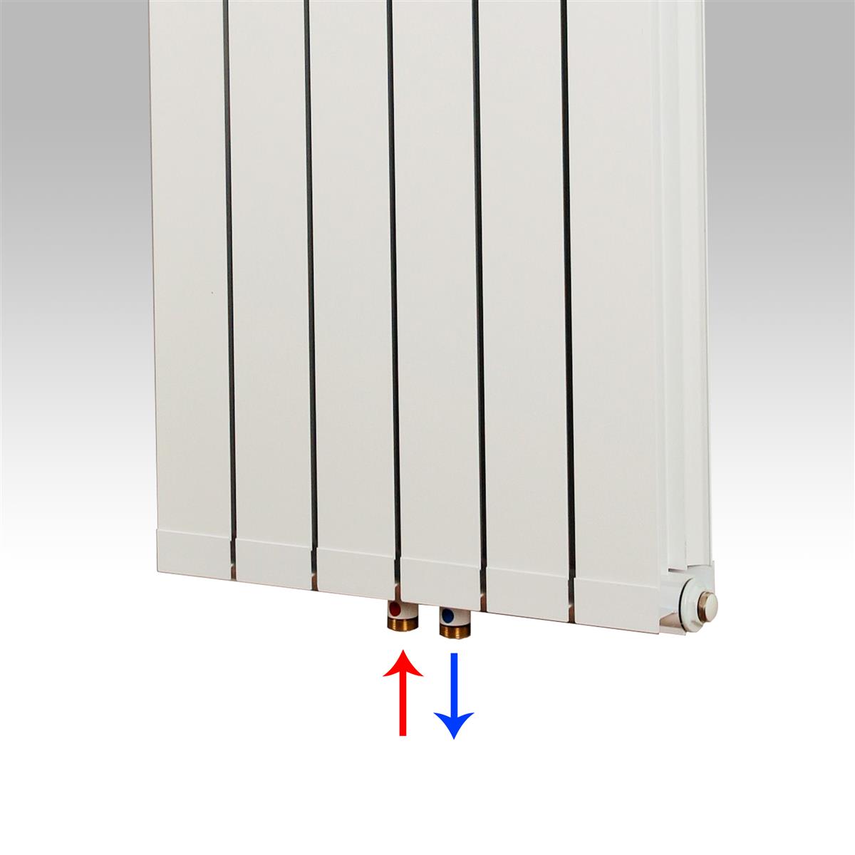 BADHEIZKÖRPER Design Aluminium 3 184 x 48 x 10cm 2020 Watt weiß + 2 Knopfhalter SZAGATO Designheizkörper Handtuchheizkörper mit Seitenanschluss