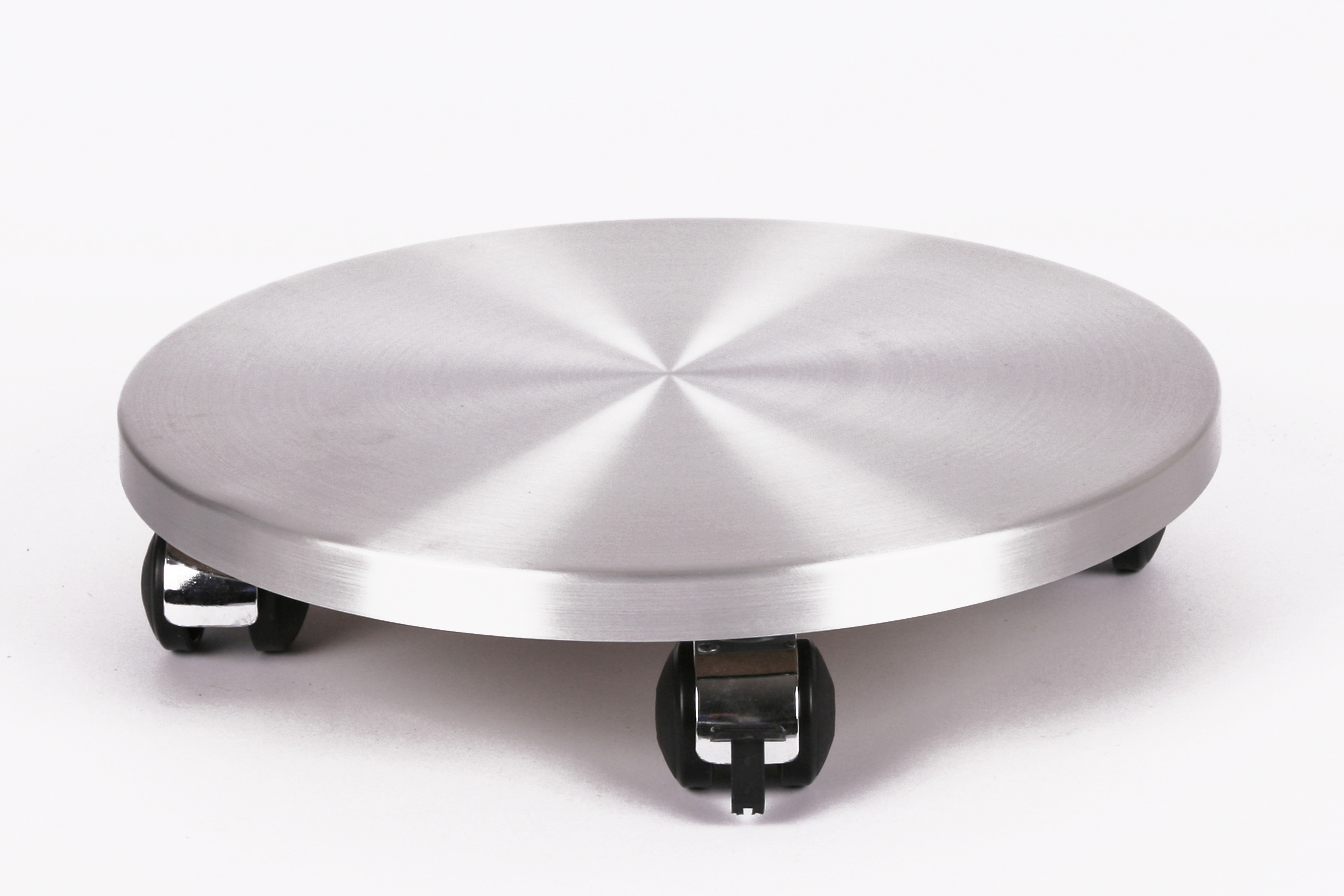 Rollbrett Pflanzenroller Ø30cm ALU 120kg Chromrollen + Bremse SZAGATO Made in Germany Blumenuntersetzer Möbelroller Blumenroller Transportroller