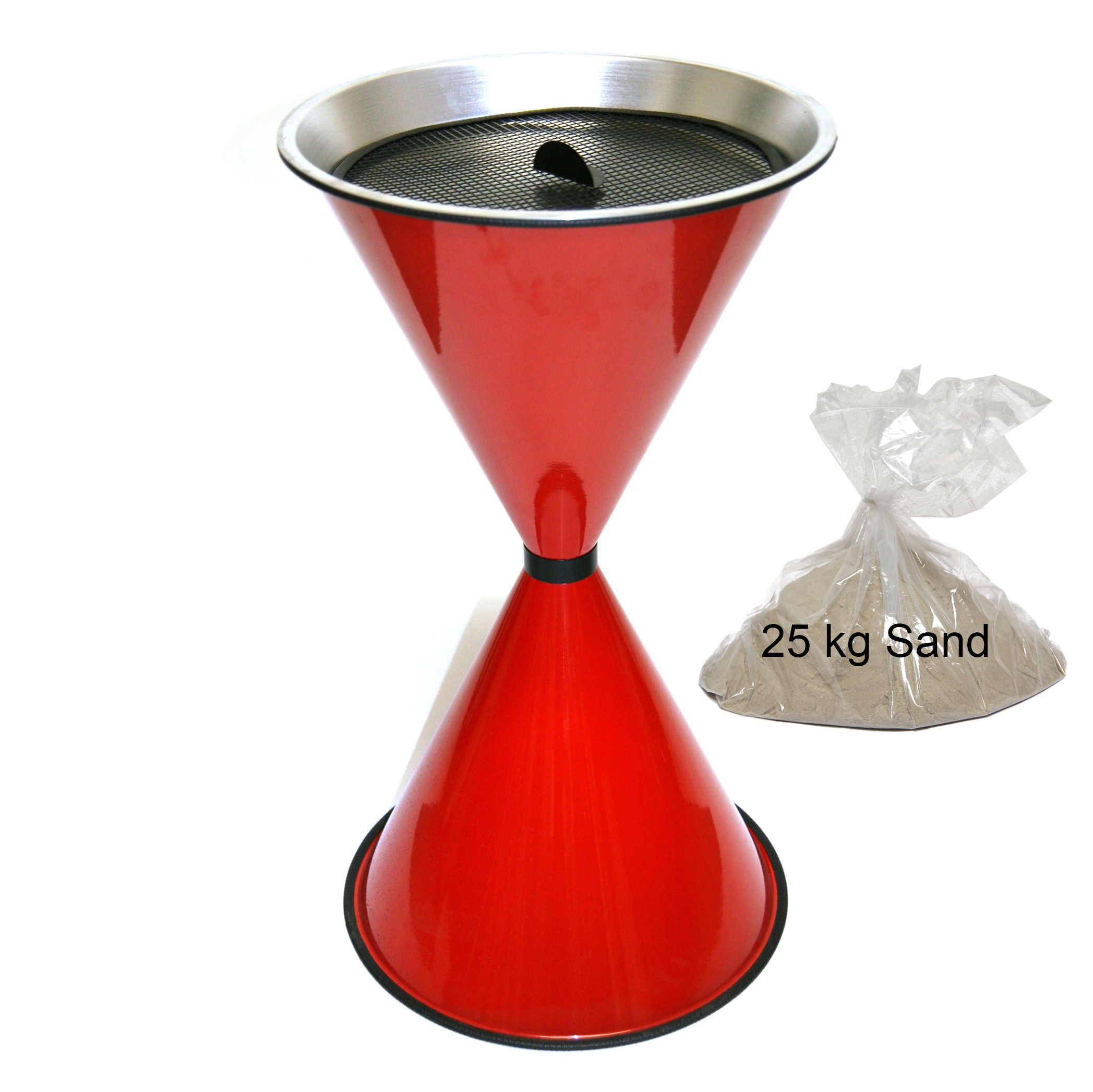 Stand Aschenbecher Diabolo 71x40cm rot inkl. 25 kg Quarzsand SZAGATO Aschenbecher groß Stand-Aschenbecher außen Aschenbecher stehend für draußen
