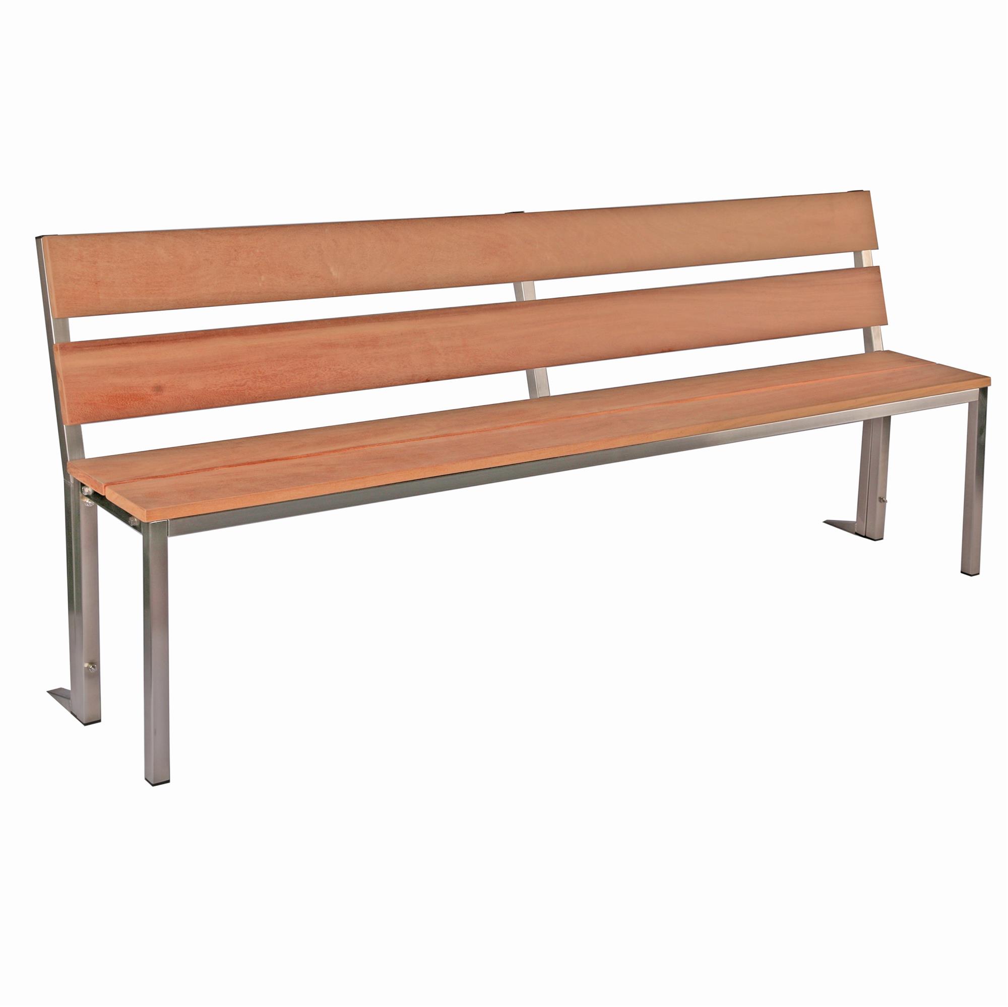 Gartenbank Parkbank mit Rücklehne Edelstahl BxTxH 150x30x40cm SZAGATO Made in Germany Sitzbank Metall Umkleidebank Parkbank wetterfest Parkbänke