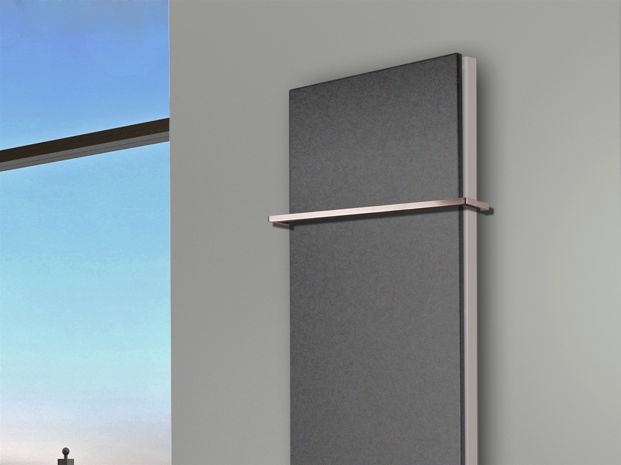 BADHEIZKÖRPER Design Mirror Steel 6 180x47cm 1964 Watt anthrazit - moonstone (+1 Halter 15mm) SZAGATO Designheizkörper Mittelanschluss Handtuchwärmer