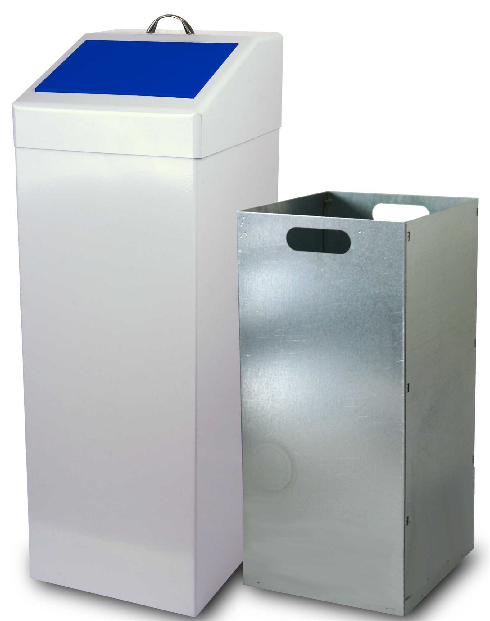 Abfallbehälter 87 ltr + Innenbehälter 90x34x38cm blau SZAGATO Abfallbehälter Abfalleimer Abfallsammler Mülleimer großes Volumen Wertstoffsammler groß