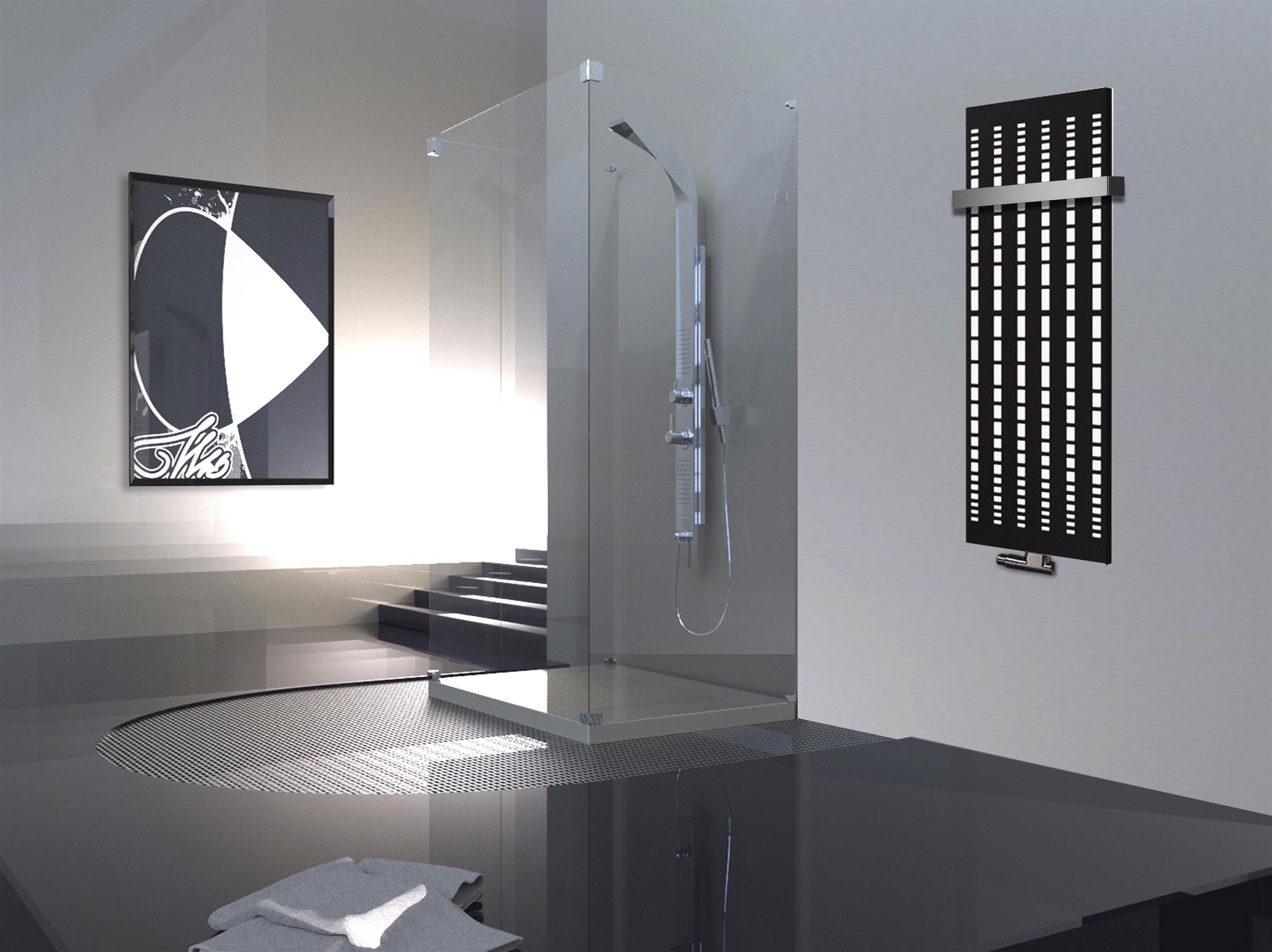 BADHEIZKÖRPER Design broken Mirror 2 120x47cm 799 Watt schwarz (+1 Halter 50mm) SZAGATO Designheizkörper Handtuchheizkörper mit Mittelanschluss BADHEIZKÖRPER Design broken Mirror 2 120x47cm 799 Watt schwarz (+1 Halter 50mm) SZAGATO Designheizkörper Handtuchheizkörper mit Mittelanschluss