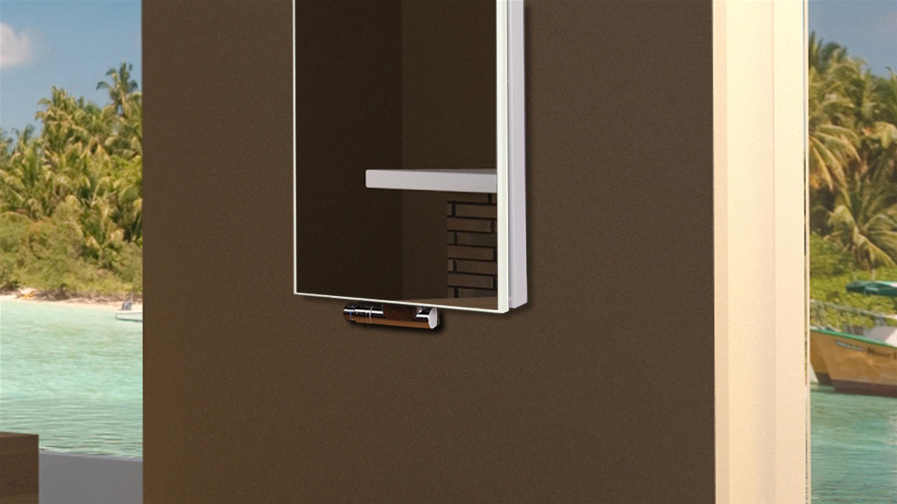 BADHEIZKÖRPER mit Spiegel Montevideo 5 120x47cm 1458 Watt Spiegel SZAGATO Designheizkörper Handtuchheizkörper mit Mittelanschluss Handtuchwärmer