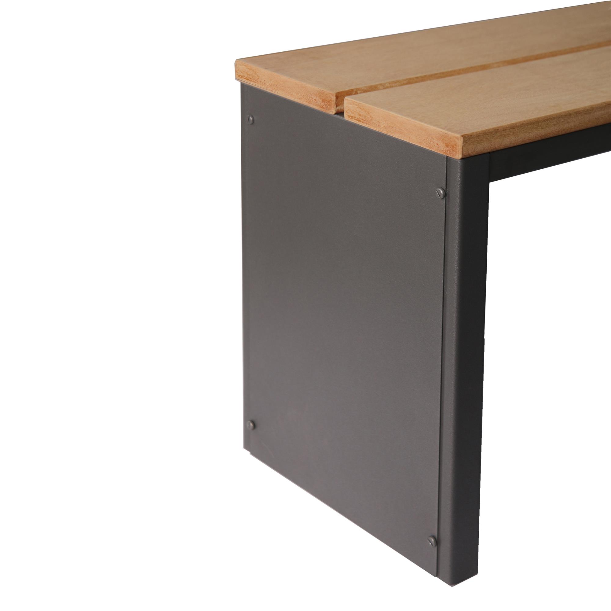 Parkbank, BxTxH: 100x30x40 cm, (D-Form) moonstone-grau SZAGATO Made in Germany Sitzbank Metall Umkleidebank Parkbank wetterfest Parkbänke