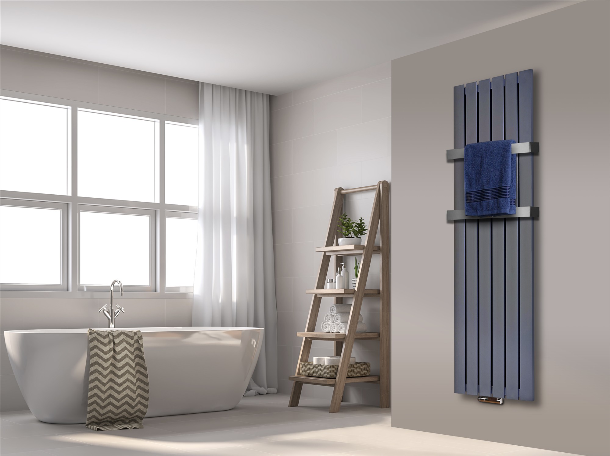 BADHEIZKÖRPER Design Peking 3 180x47cm Edelstahloptik (+2 Halter 50mm) SZAGATO Designheizkörper Handtuchheizkörper mit Mittelanschluss Handtuchwärmer