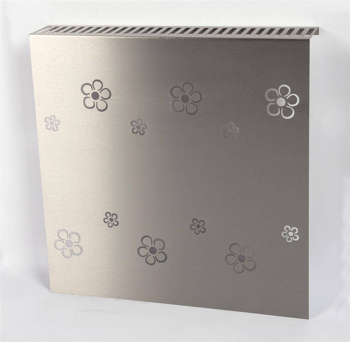 Heizkörperverkleidung Edelstahl 60 x 60cm Design Flower Frame (1 Stück) SZAGATO Heizungsverkleidung Verkleidung Heizkörper Abdeckung für Heizkörper