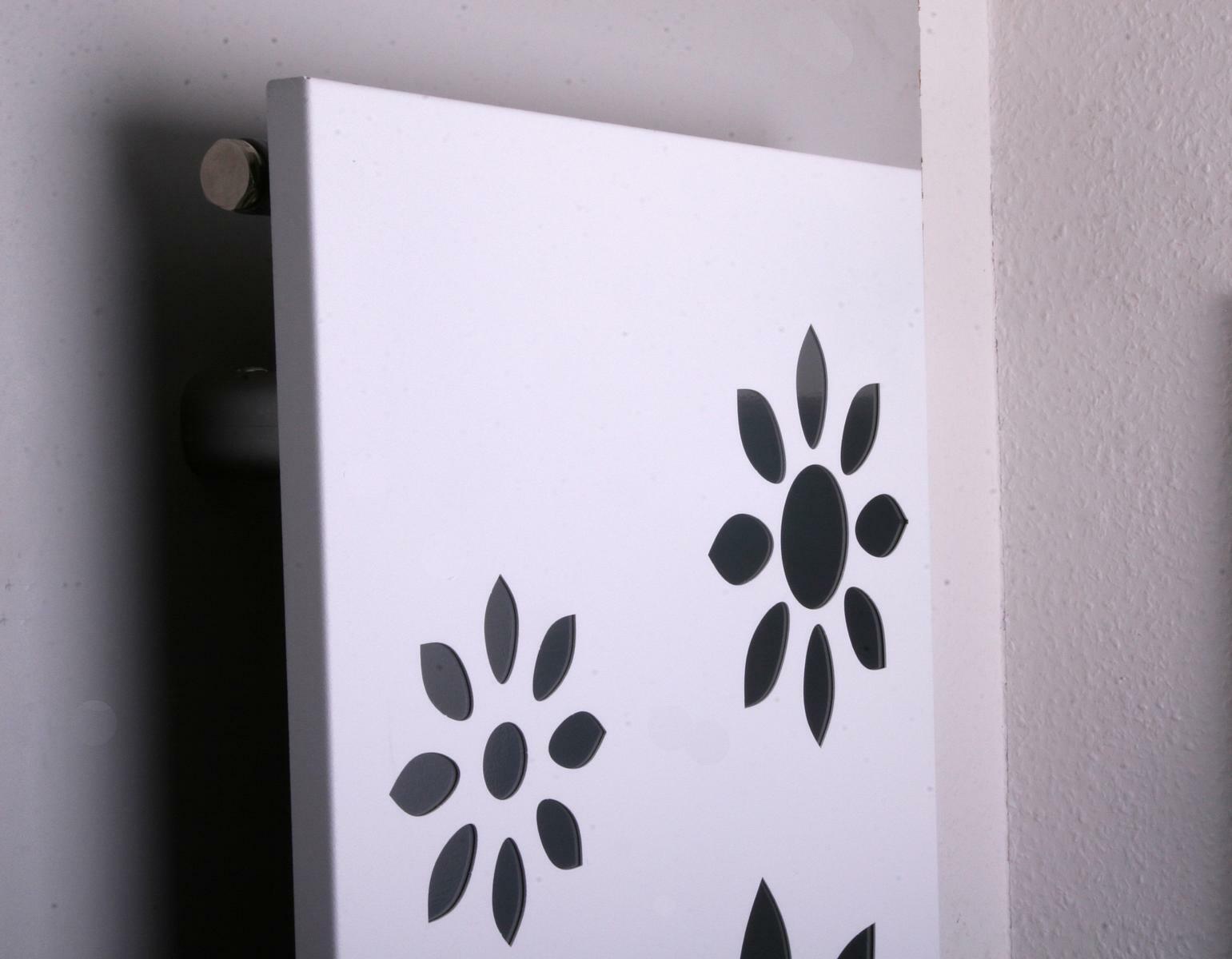 BADHEIZKÖRPER Design Flower 3 180x47cm 1118 Watt weiß (+1 Halter 50mm) SZAGATO Designheizkörper Handtuchheizkörper mit Mittelanschluss Handtuchwärmer