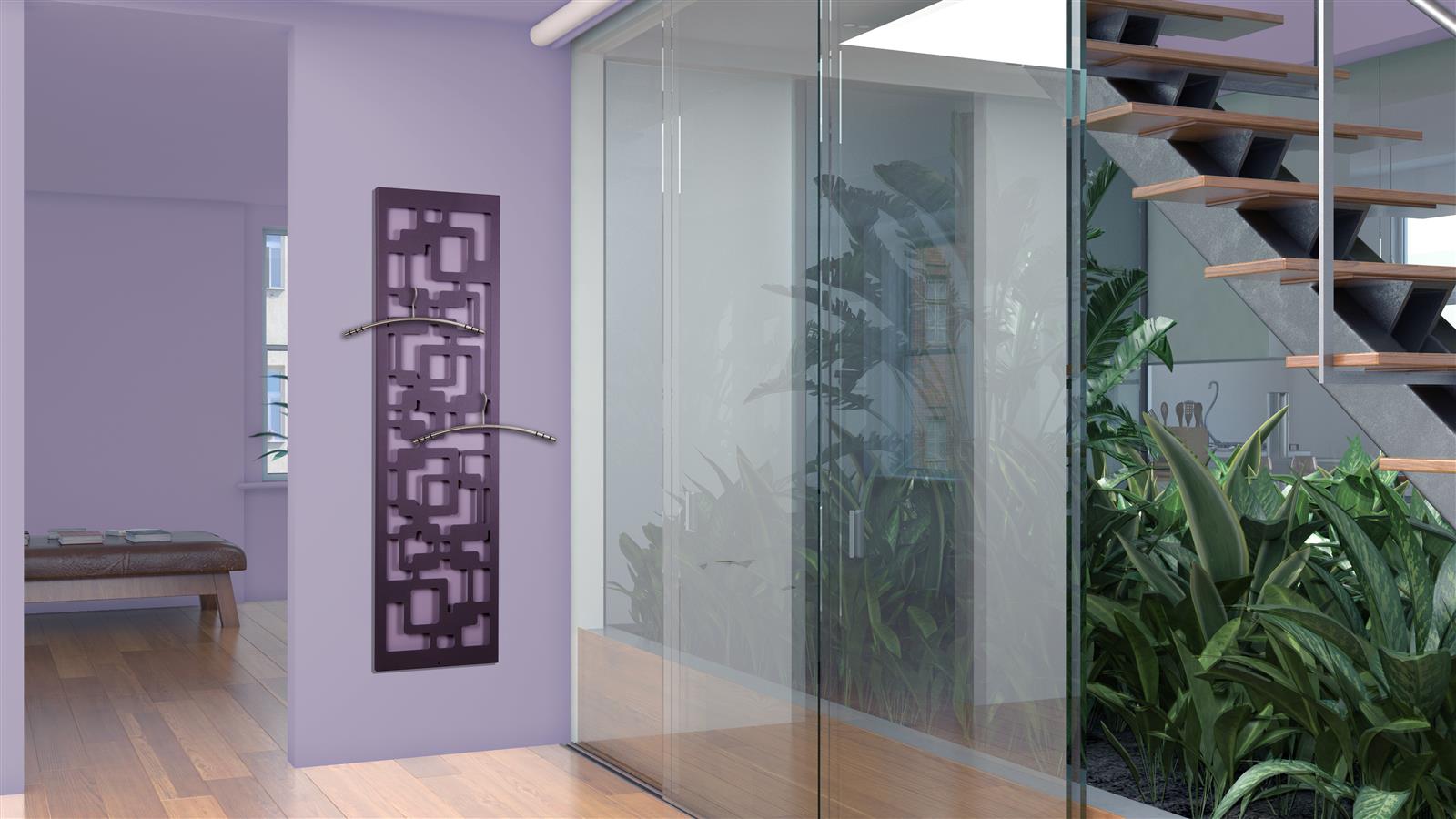 Wandgarderobe Design Downtown 140x40cm grau SZAGATO Made in Germany Garderobenpaneel Garderobenleiste Garderobenleisten Flurgarderobe Garderobe Flur