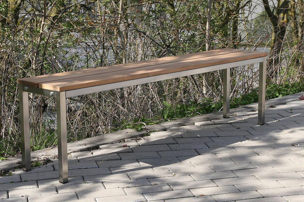 Parkbank, BxTxH: 150x30x40 cm, (U-Form) Edelstahl  SZAGATO Made in Germany Sitzbank Metall Umkleidebank Parkbank wetterfest Parkbänke