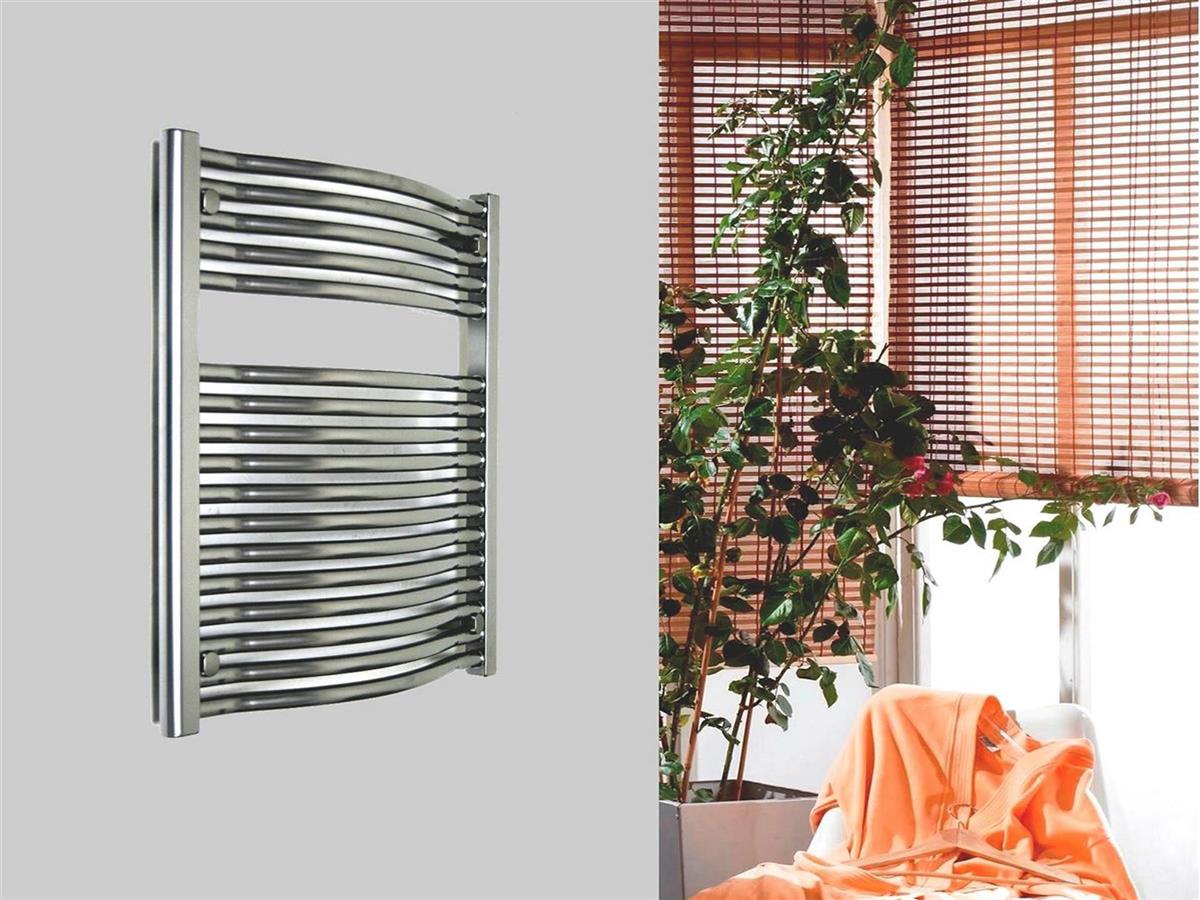 BADHEIZKÖRPER Design Mannheim 1 77x60cm 682 Watt Edelstahloptik SZAGATO Handtuchheizkörper mit Seitenanschluss Handtuchwärmer mit Seitenanschluss