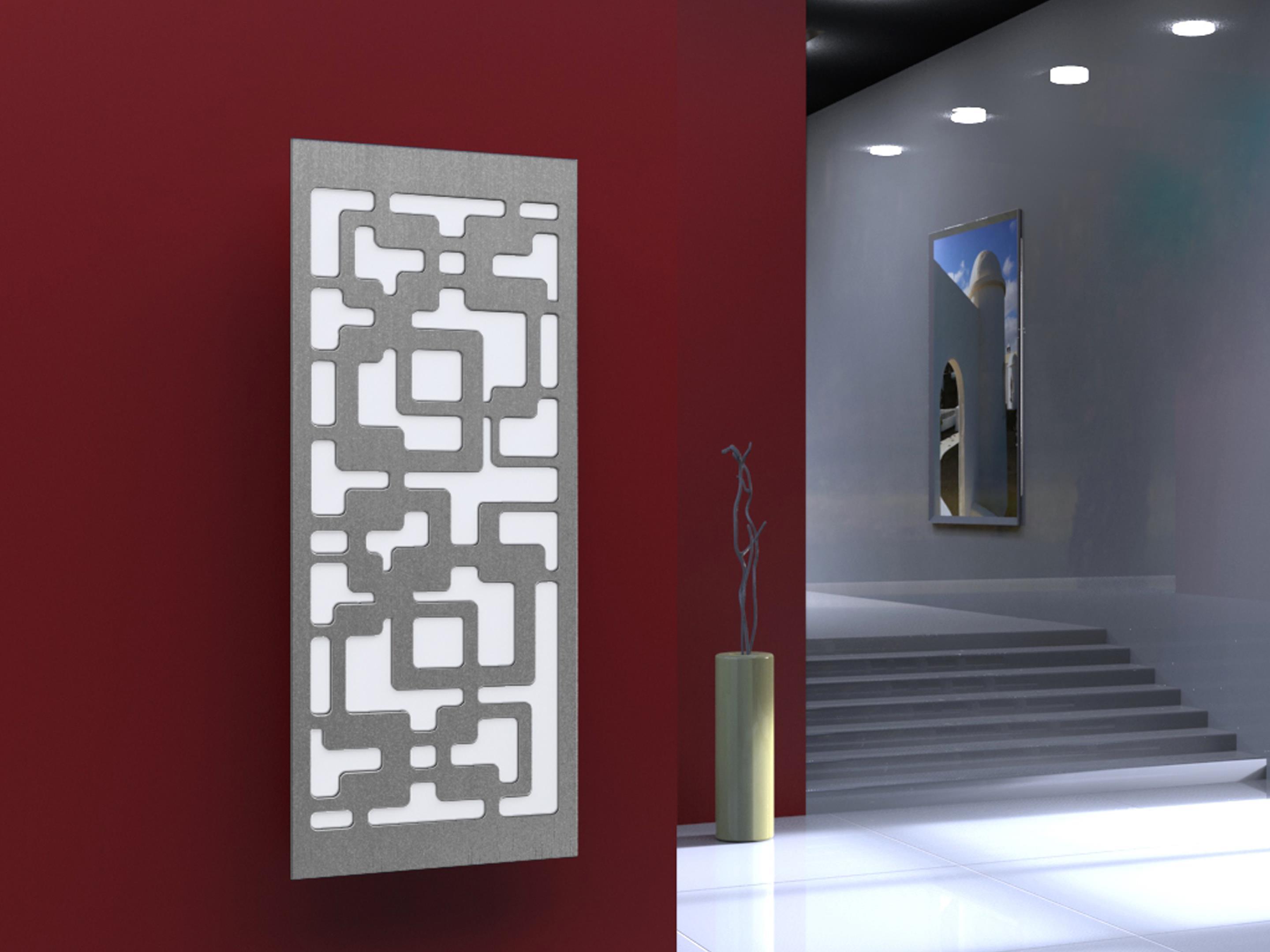 BADHEIZKÖRPER Design Downtown 2 120x47cm 799 Watt Edelstahl matt SZAGATO Designheizkörper Handtuchheizkörper mit Mittelanschluss Handtuchwärmer