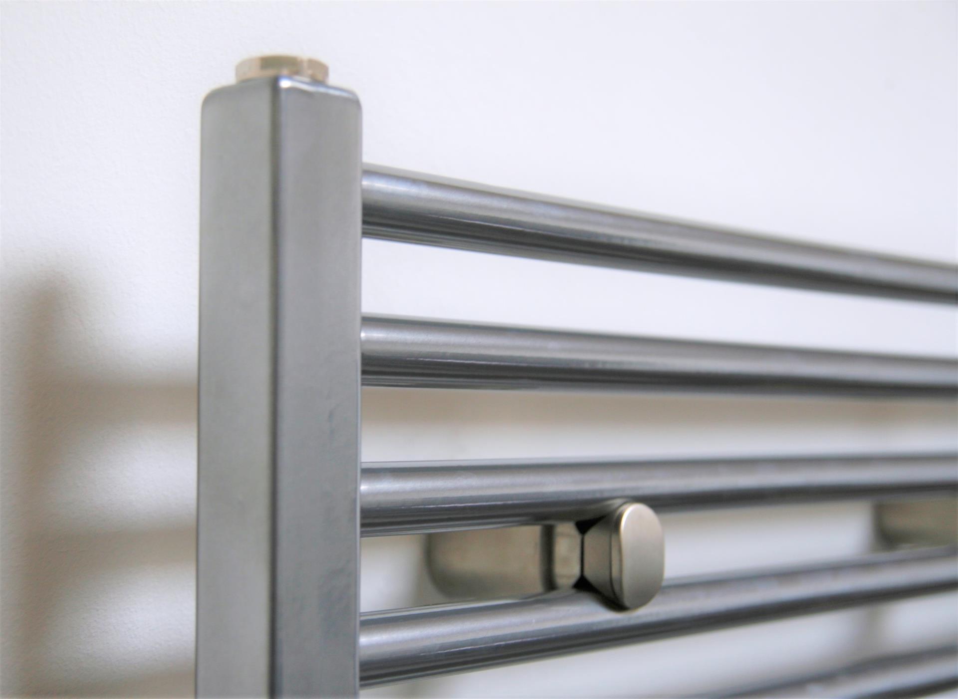 BADHEIZKÖRPER Design Berlin 2 113 x 60cm 791 Watt Edelstahloptik SZAGATO Handtuchheizkörper mit Seitenanschluss Handtuchwärmer mit Seitenanschluss