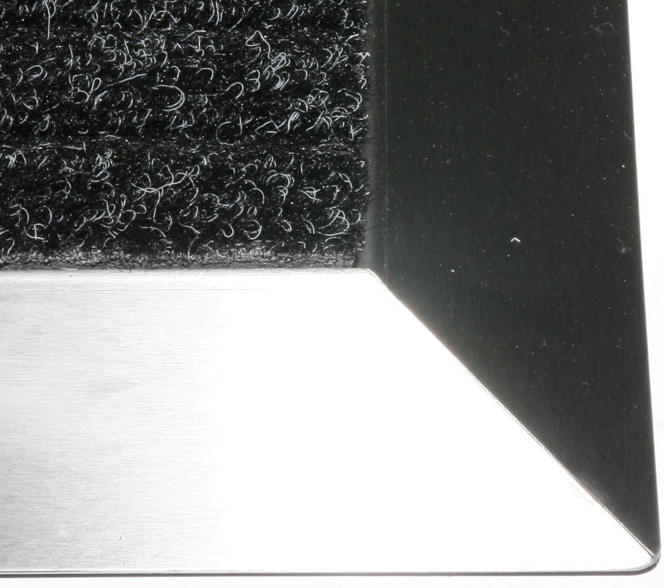 Edelstahlrahmen mit Fußmatte Ripps 70x50cm SZAGATO Made in Germany Schuhabstreifer Edelstahl außen Schmutzfangmatte Fußabtreter Schmutzmatte