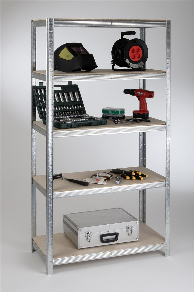 Steckregal 175 kg Profi I 200x90x30 verzinkt SZAGATO Metallregal Fachbodenregal Lagerregal Metall Fachboden Regal System Schwerlastregal Regalsystem