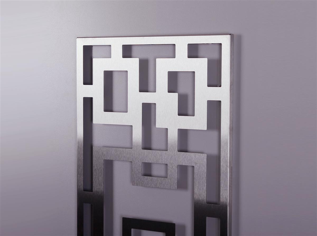 Garderobe Wandgarderobe Design Rechteck 140x40cm Edelstahl matt SZAGATO Garderobe Metall Garderobe Wand Garderobenpaneel Garderobenleiste Flur