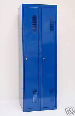 SPIND 2 Abteil 180x60cm 2 Böden Zylinderschloss blau SZAGATO Spind Spinde Spindschrank Metallspind Schließfachspind Spinde Umkleide Umkleidespind