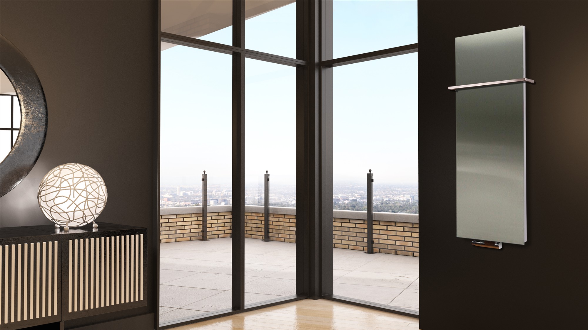 BADHEIZKÖRPER Design Mirror 2 120x47cm 799 Watt Edelstahl matt (+1 Halter 15mm) SZAGATO Designheizkörper Handtuchheizkörper mit Mittelanschluss