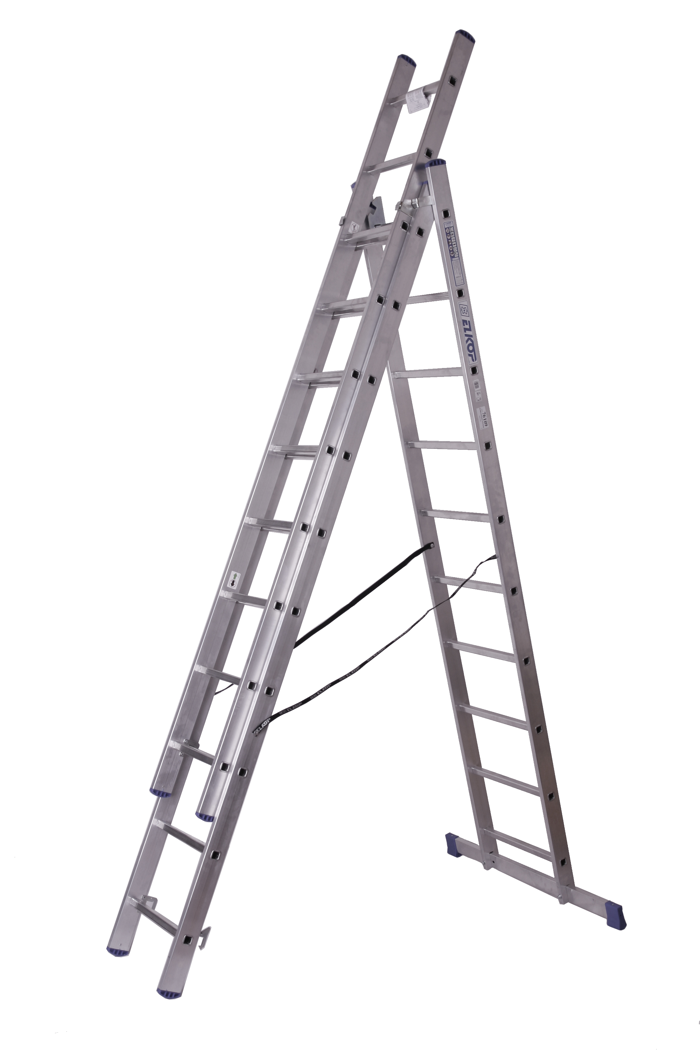 Stehleiter 3x10 Stufen Länge 5,9m 275x48cm ALU SZAGATO Stufenleiter Stehleiter ausziehbar Mehrzweckleiter Standleiter Schiebeleiter 3x10 Stehleiter