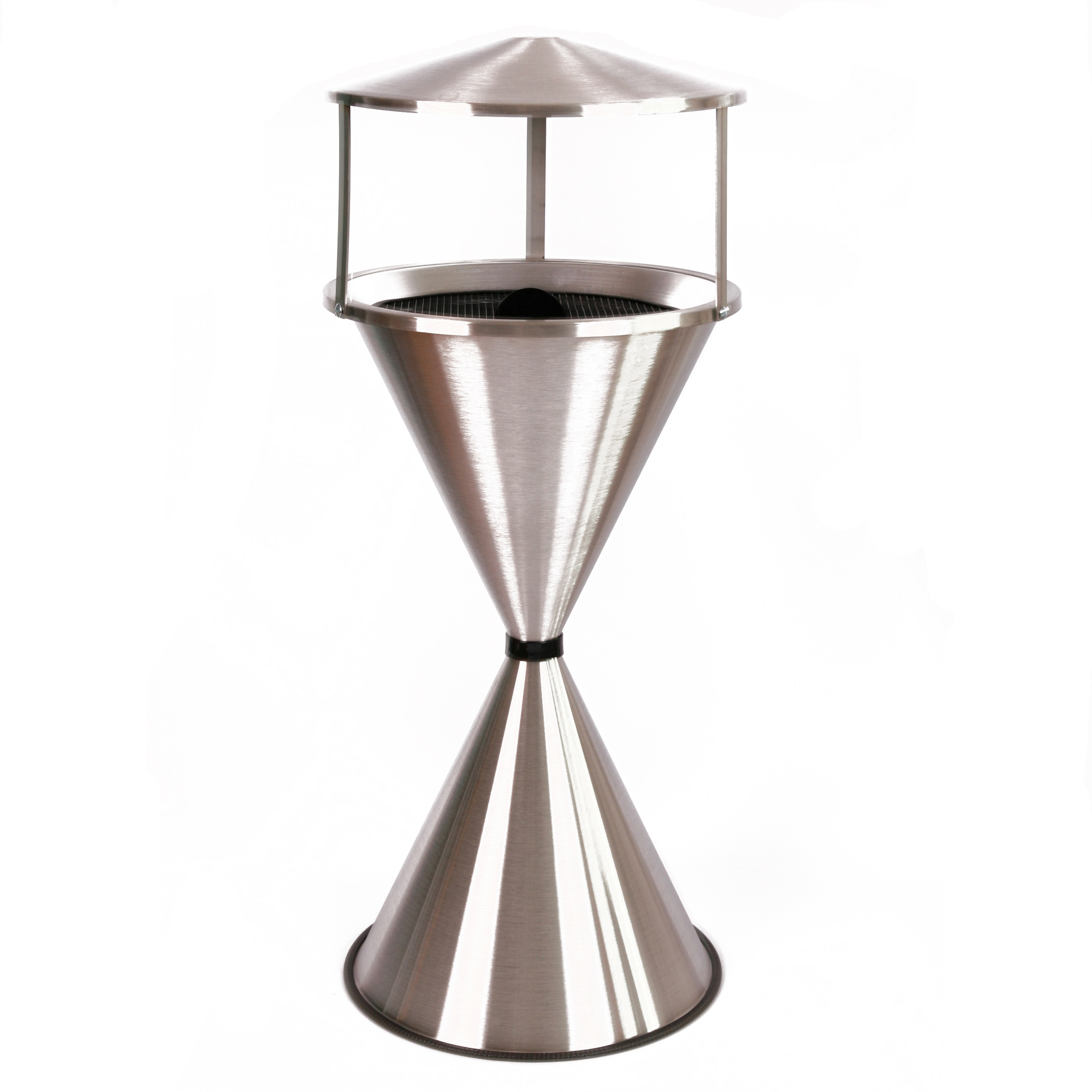 Standaschenbecher Diabola mit Dach 71x40cm Edelstahl SZAGATO Aschenbecher groß Stand-Aschenbecher außen Aschenbecher stehend Aschenbecher für draußen