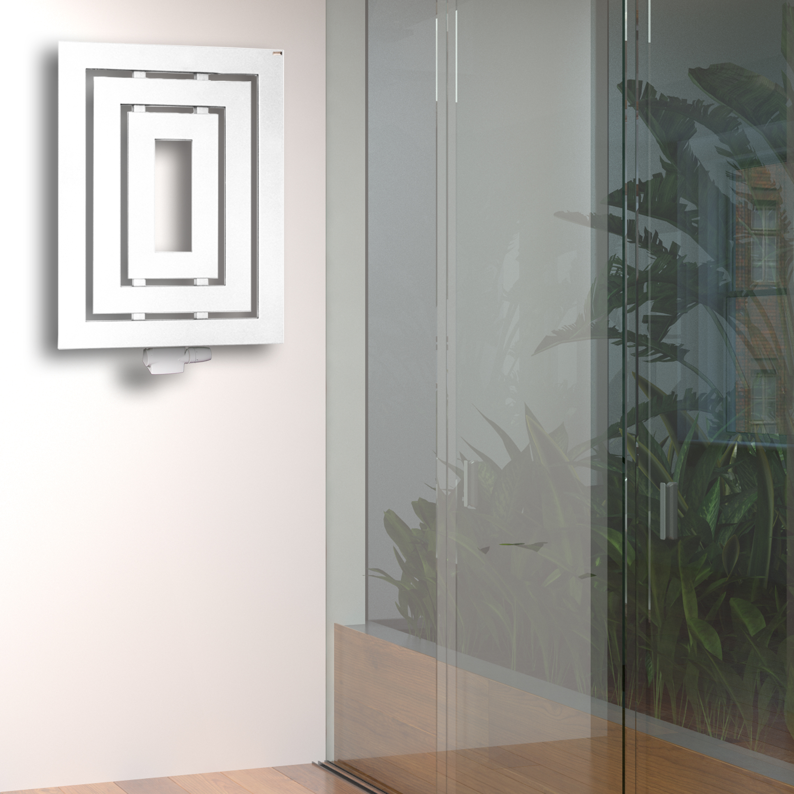 BADHEIZKÖRPER Design Insight 1 80x60cm 612 Watt weiß SZAGATO Designheizkörper Handtuchheizkörper mit Mittelanschluss Handtuchwärmer