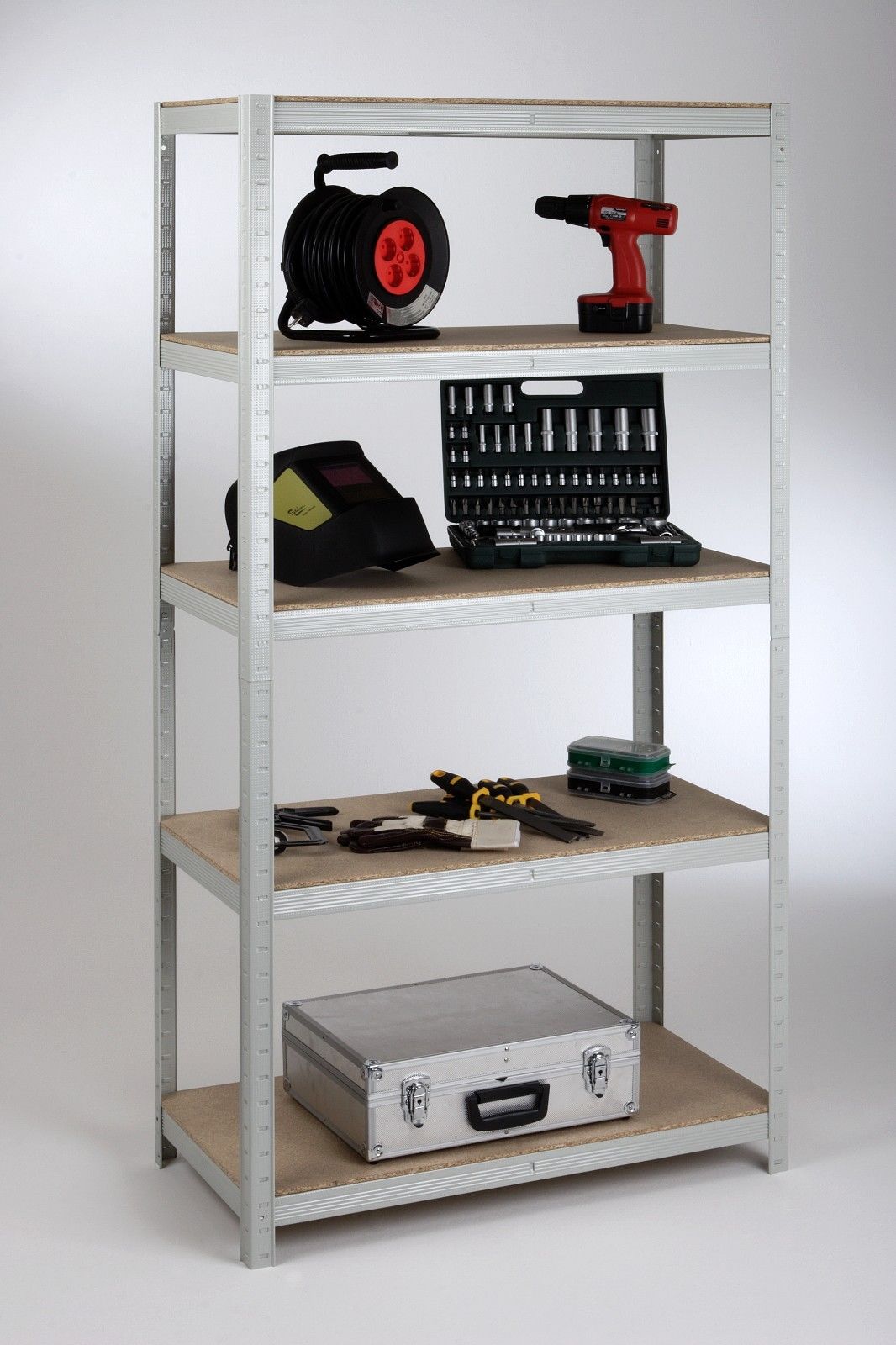 Steckregal 175 kg Profi I 200x90x45cm verzinkt SZAGATO Metallregal Fachbodenregal Lagerregal Metall Fachboden Regal Schwerlastregal Regalsystem