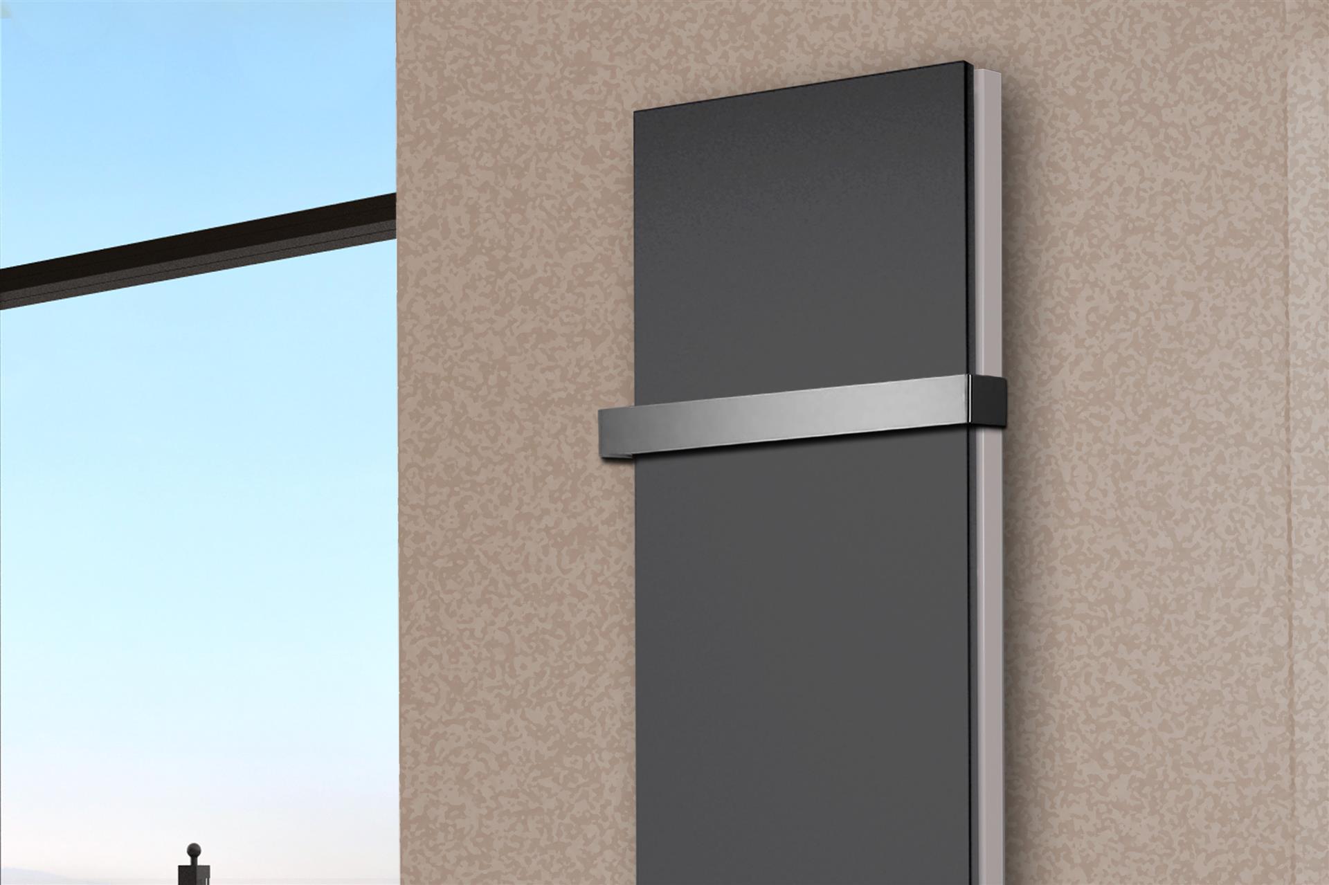 BADHEIZKÖRPER Design Mirror Steel 6 180x47cm 1964 Watt anthrazit (+1 Halter 50mm) SZAGATO Designheizkörper Handtuchheizkörper mit Mittelanschluss