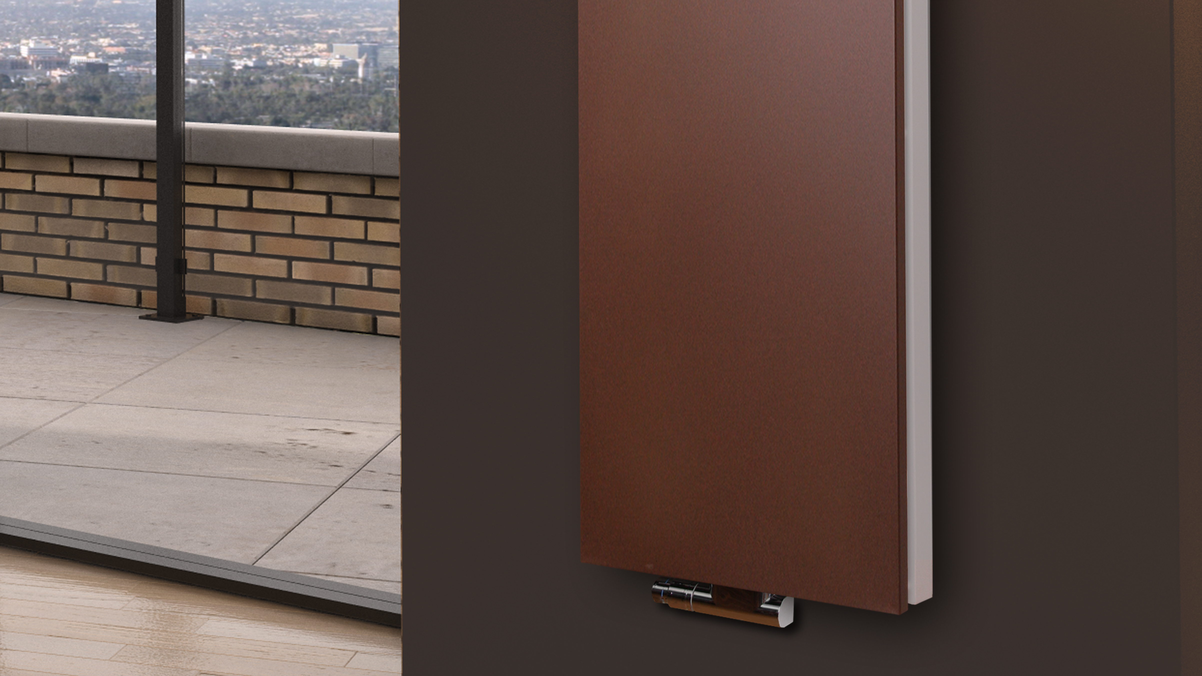 BADHEIZKÖRPER Design Mirror Steel 6 180x47cm 1964Watt braun +1 Halter 50mm SZAGATO Designheizkörper Handtuchheizkörper Mittelanschluss Handtuchwärmer