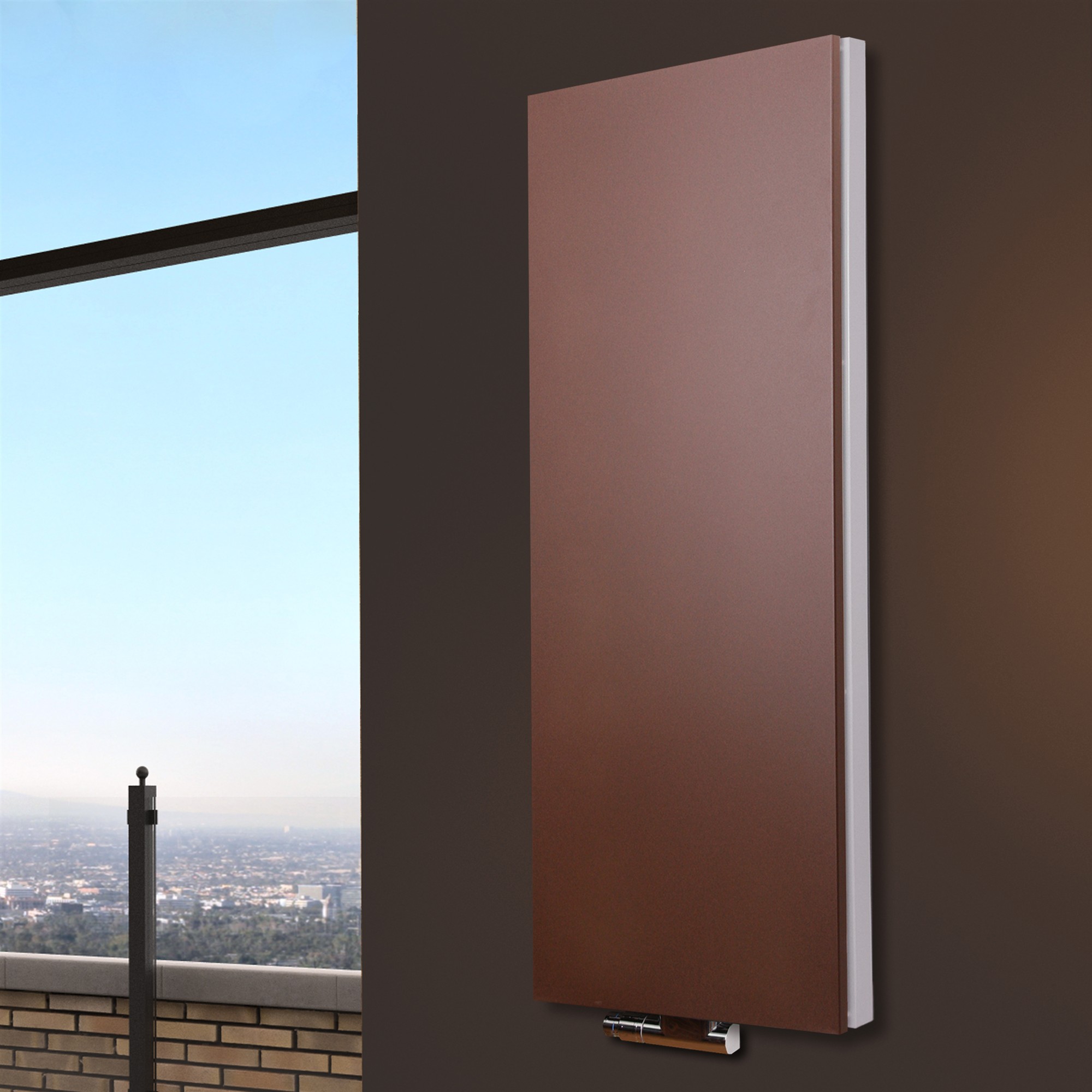 BADHEIZKÖRPER Design Mirror Steel 5 120x47cm 1458 Watt braun SZAGATO Designheizkörper Handtuchheizkörper mit Mittelanschluss Handtuchwärmer