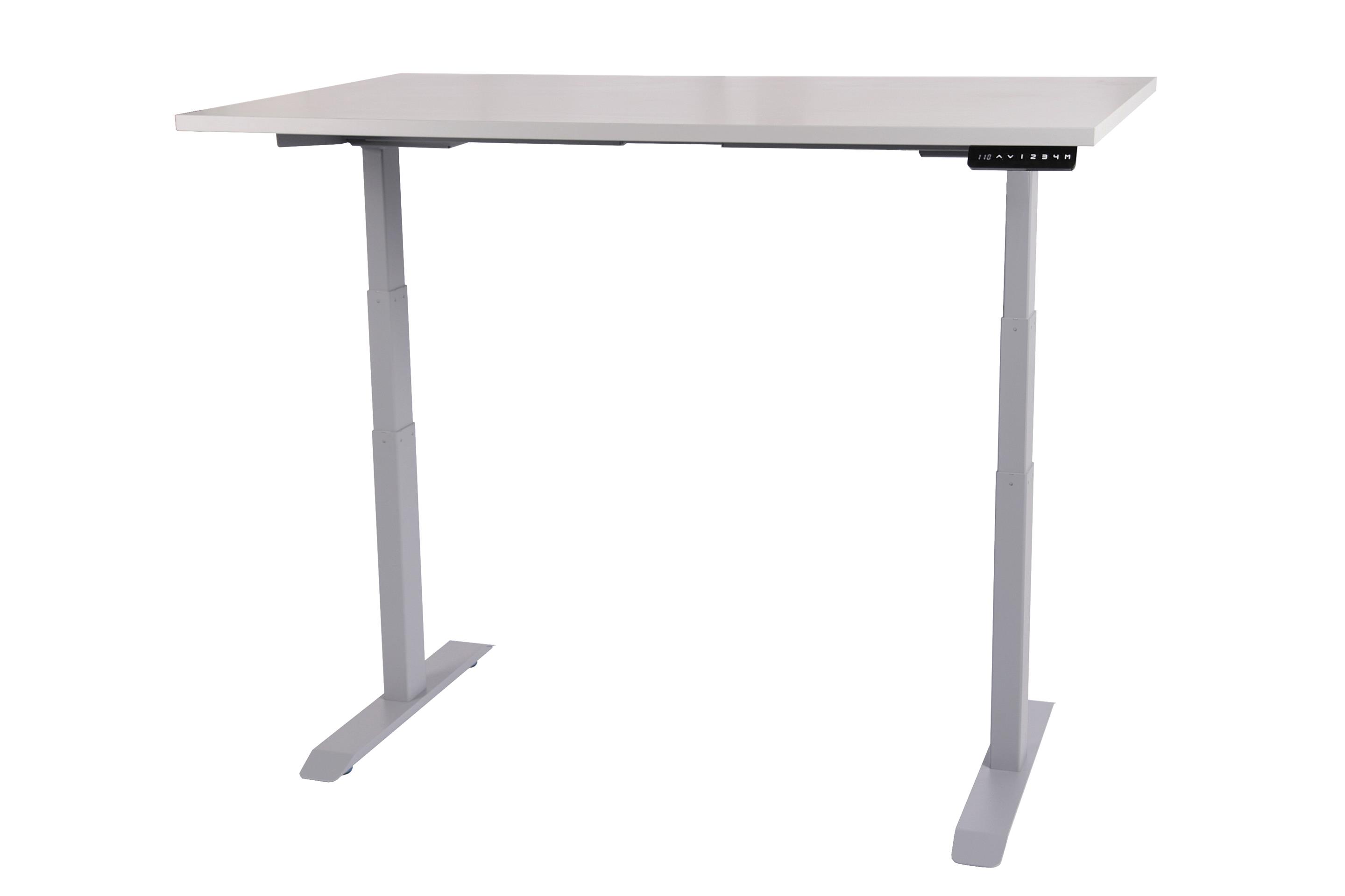 Schreibtisch höhenverstellbar elektrisch BxTxH 180x80cm lichtgrau SZAGATO Made in Germany Schreibti höhenverstellbarer Schreibtisch Bürotisch