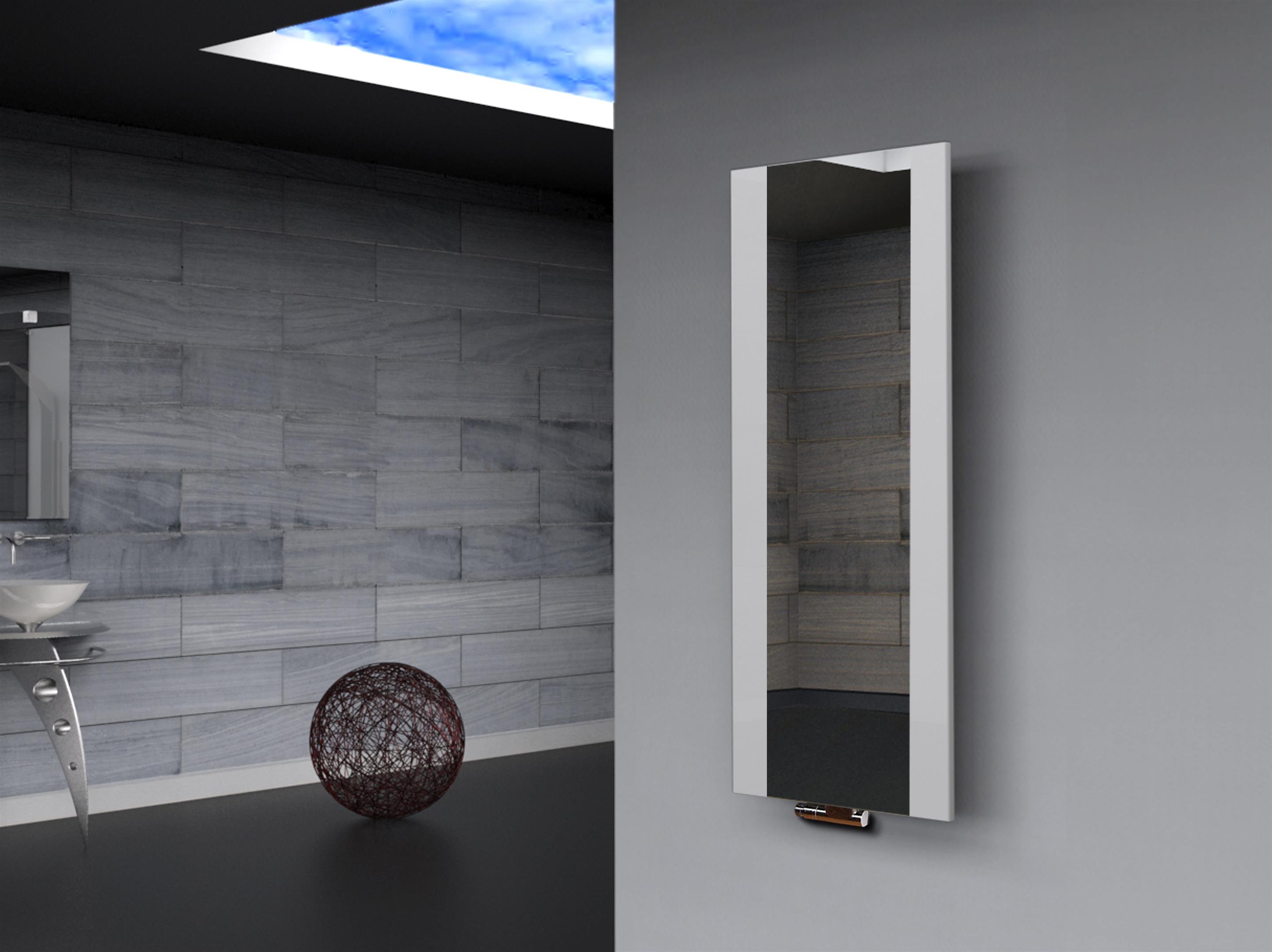 BADHEIZKÖRPER mit Spiegel Design Singapur 2 120x47cm 799 Watt weiß SZAGATO Designheizkörper Handtuchheizkörper mit Mittelanschluss Handtuchwärmer