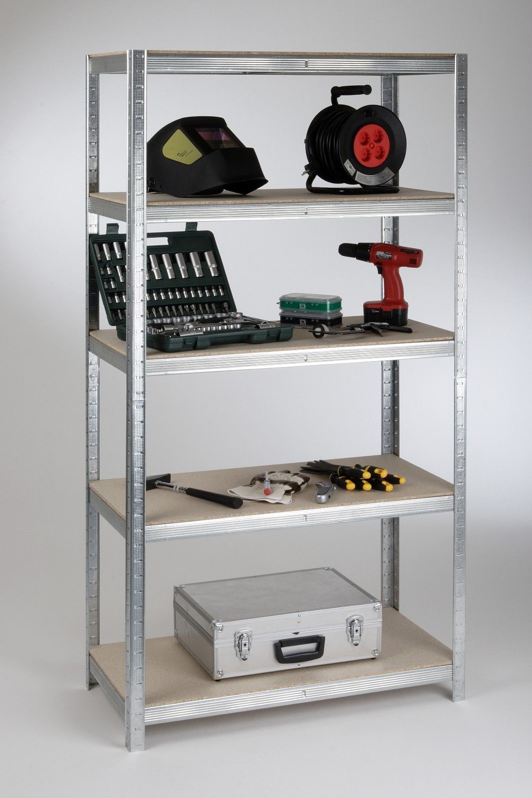 Steckregal 175 kg Profi I 200x90x45cm verzinkt SZAGATO Metallregal Fachbodenregal Lagerregal Metall Fachboden Regal Schwerlastregal Regalsystem